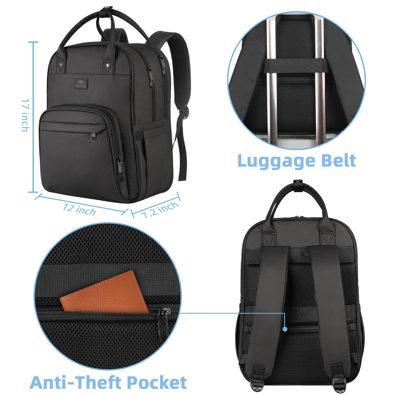 MATEIN MATEIN Cable Organizer Bag, Waterproof Travel Electronic Storage with Adjustable, Nurse Backpack for Women, Water Resistant Laptop Backpacks with Removable Organizer, Nurse Gifts