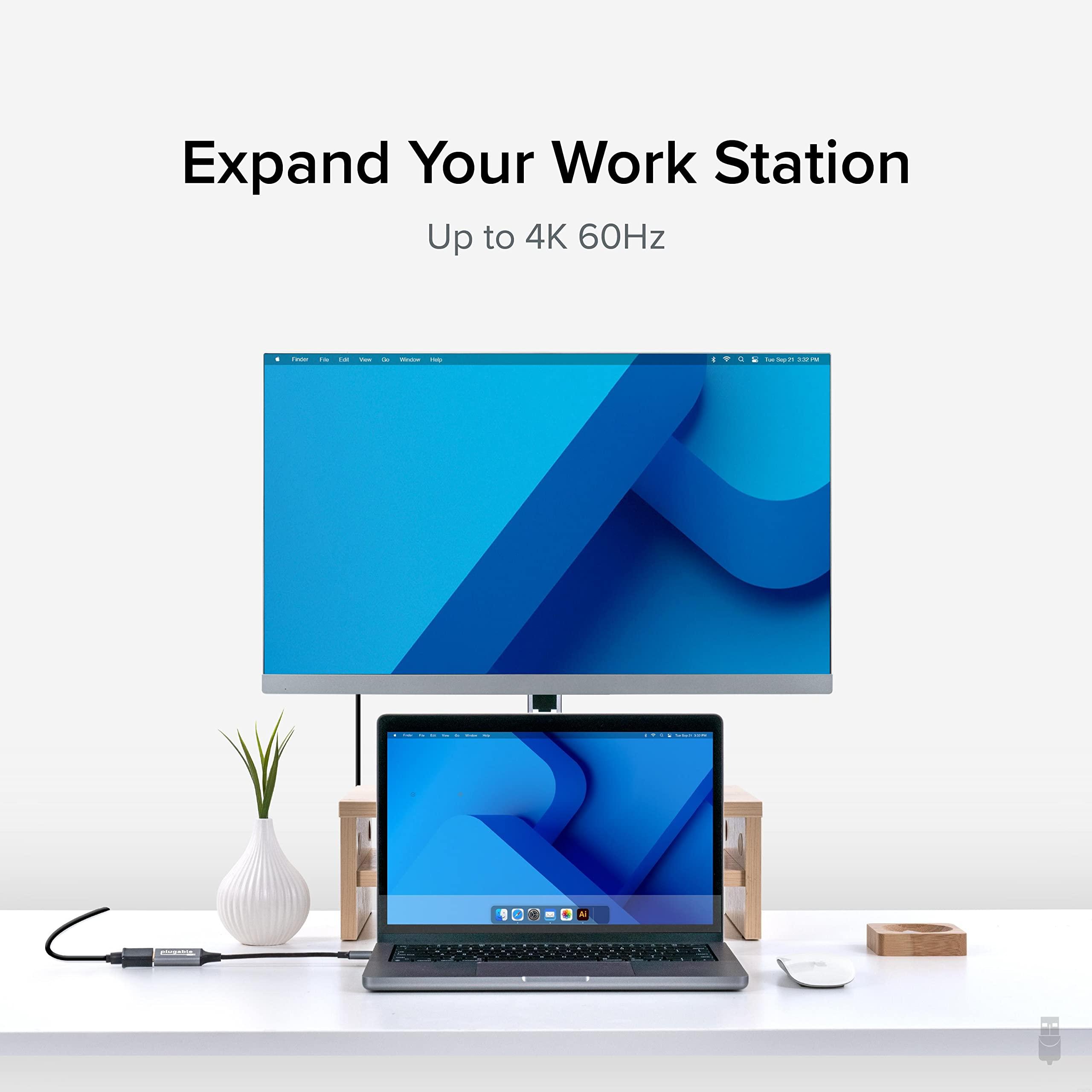 Plugable Plugable USB C to HDMI Adapter, HDMI 2.0, USB4 / Thunderbolt Adapter for 4K Monitor up to 4K 60Hz (USBC-HDMI) iPhone 15+, iPad Pro, MacBook Pro, Dell XPS, Surface Laptop, Lenovo, HP - Driverless