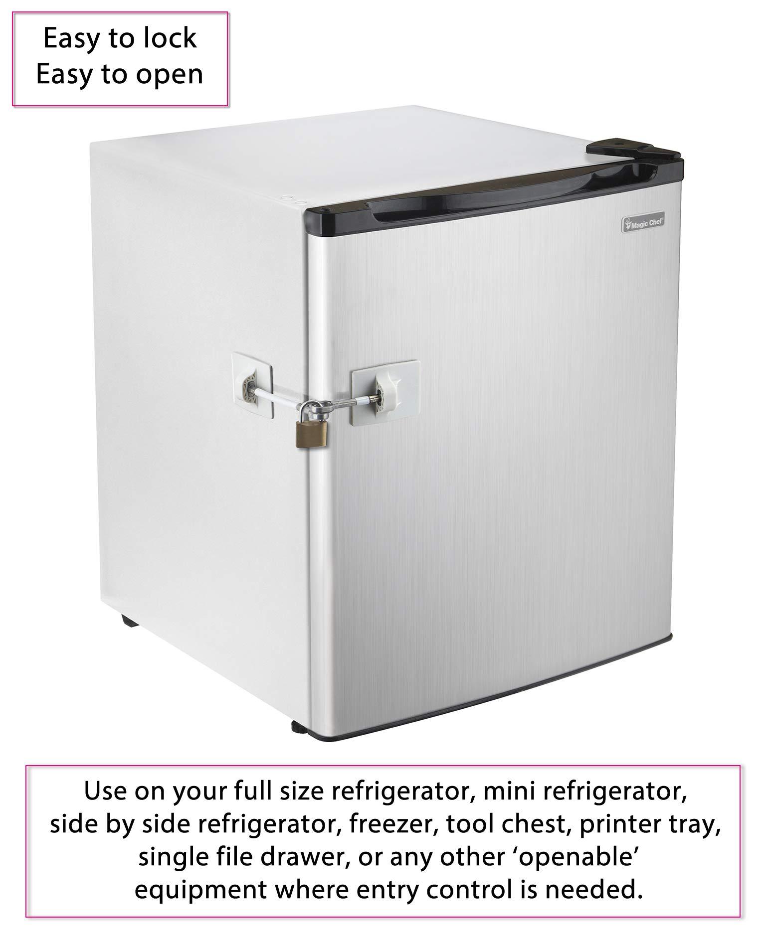 Guardianite 2-Pack Refrigerator Lock (2-Pack, White with Keyed Padlock)