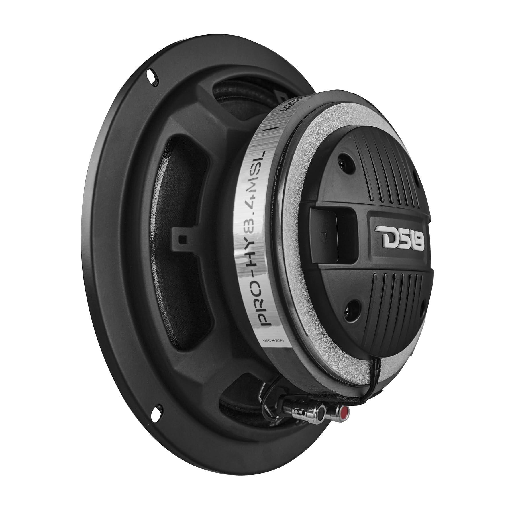 DS18 DS18 PRO-HY8.4MSL 8 Inches Shallow Hybrid Mid-Range Car Audio Loudspeaker with Built-in Driver and Grill Included 400W Max 200W RMS 4 Ohms (1 Speaker)