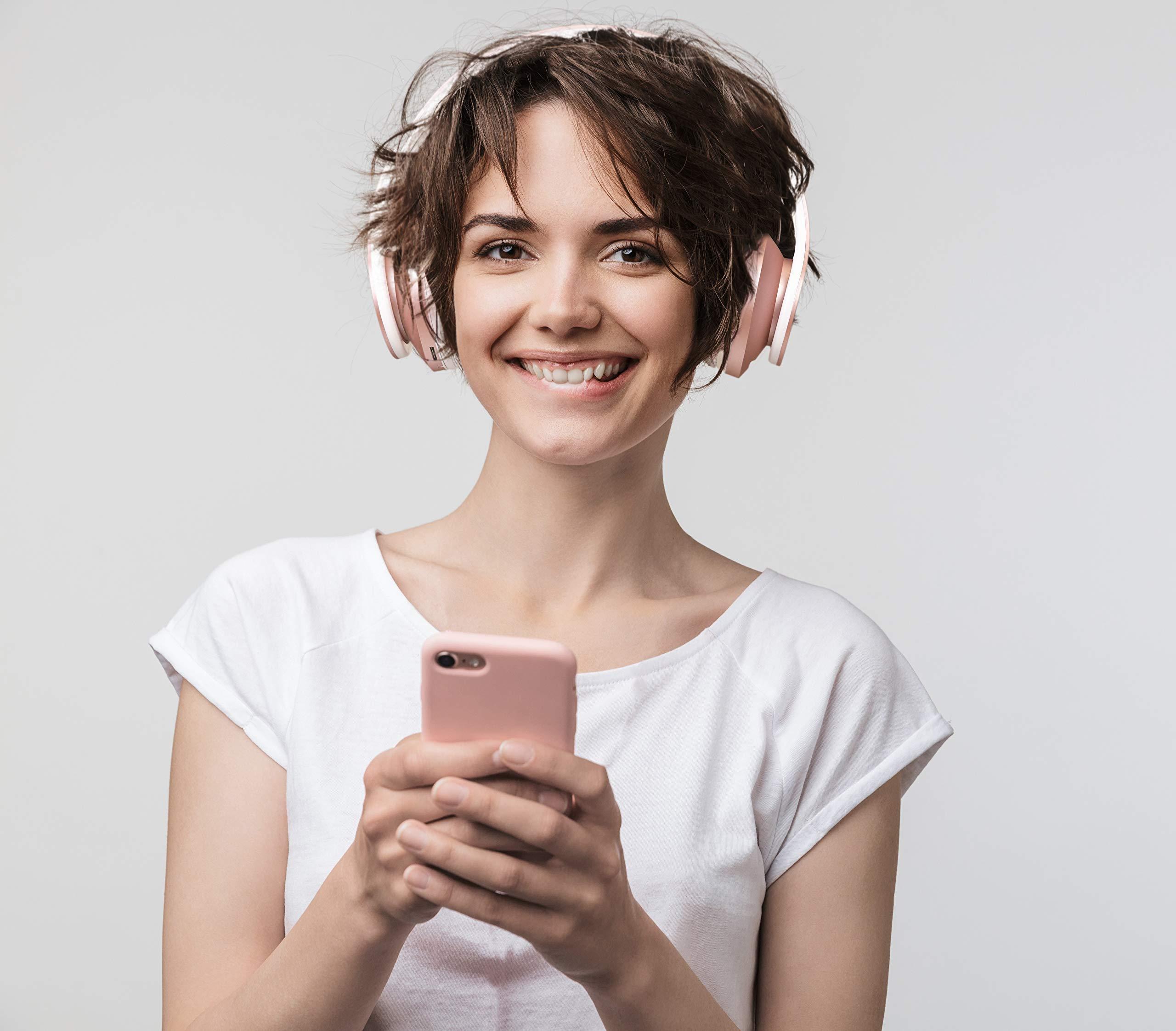 PowerLocus PowerLocus Rose Gold Bluetooth Headphones with Black/Brown Bluetooth Headphones