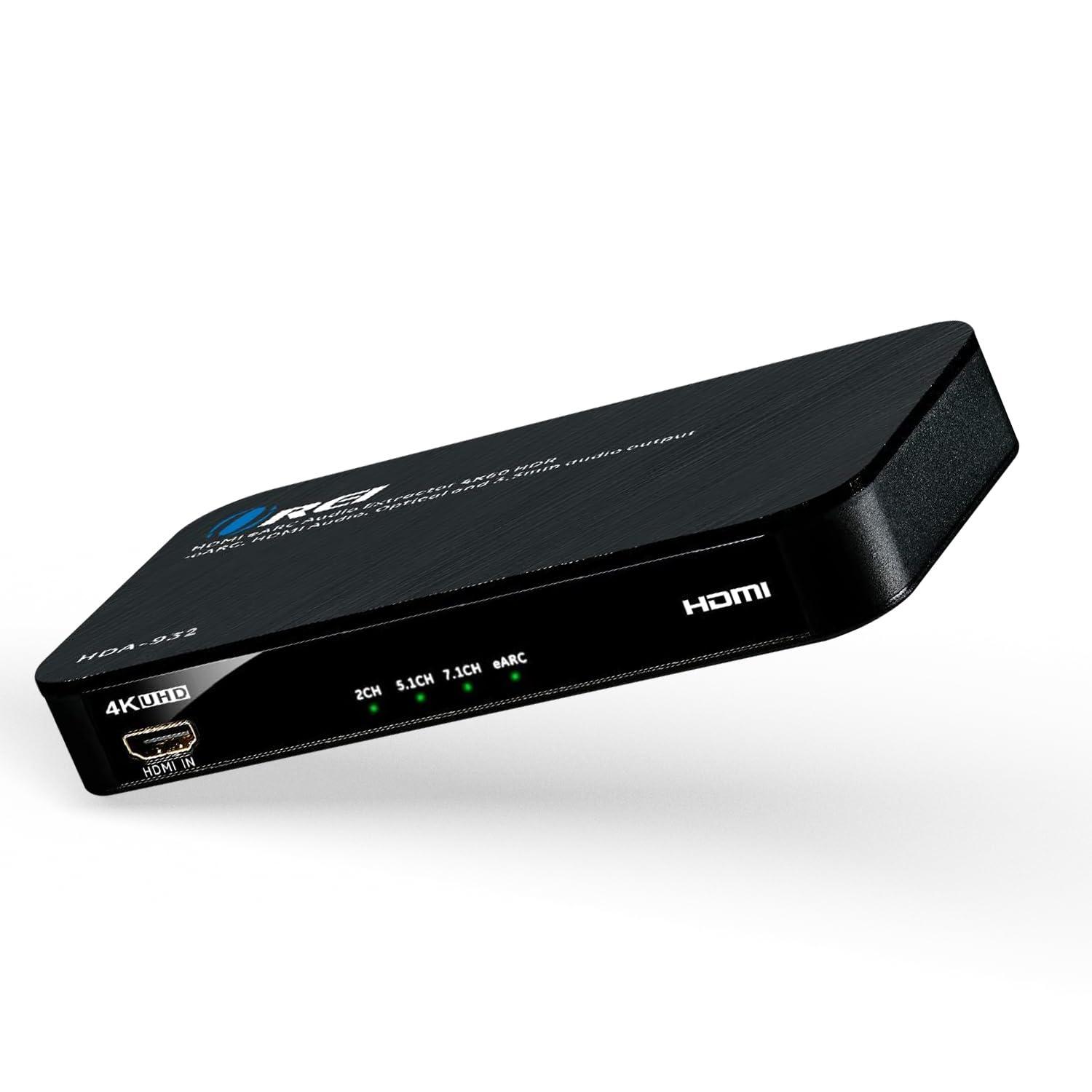 OREI OREI eARC 4K 60Hz Audio Extractor, Converter Sound bar 18G HDMI 2.0 ARC Support - HDCP 2.2 - Dolby Digital/DTS Passthrough CEC, HDR, Dolby Vision, Dolby Atmos HDR10 Support for Sonos Bose (HDA-932)