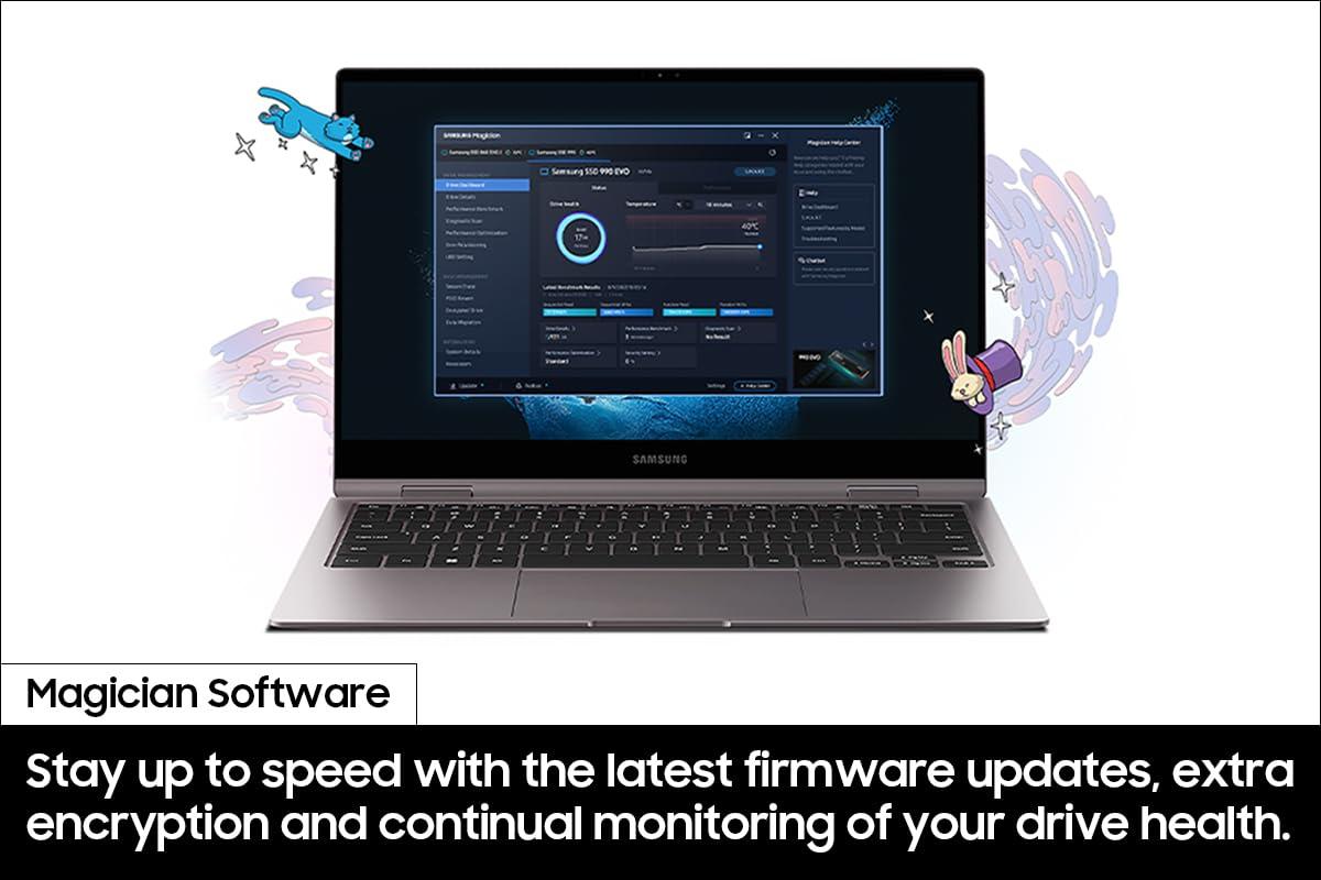 SAMSUNG SAMSUNG 990 EVO SSD 2TB, PCIe Gen 4x4, Gen 5x2 M.2 2280 NVMe Internal Solid State Drive, Speeds Up to 5,000MB/s, Upgrade Storage for PC Computer, Laptop, MZ-V9E2T0B/AM, Black