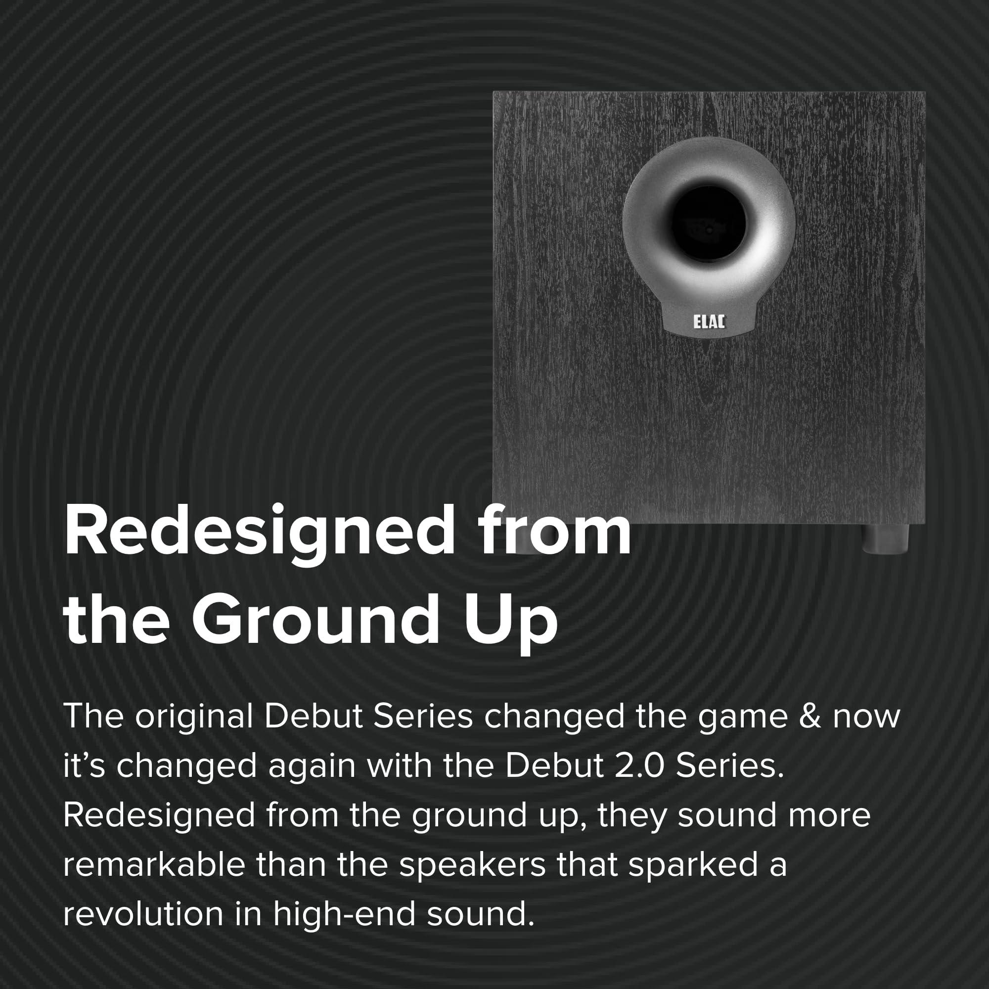 ELAC ELAC Debut 2.0 S10.2 10 Powered Subwoofer, Black - Custom Driver & 200-Watt Peak BASH Amplifier - Braced MDF Cabinets