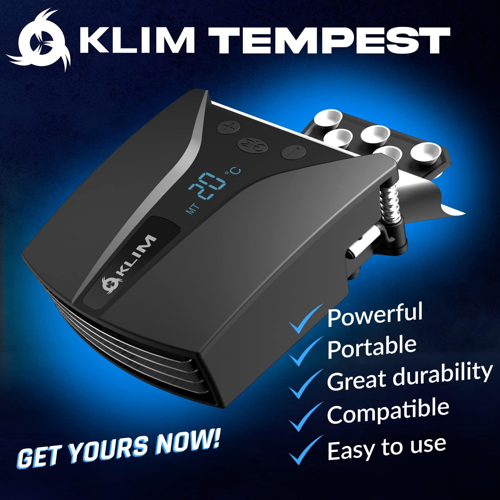 KLIM KLIM Tempest Laptop Cooler with Vacuum Fan - New 2024 - Gaming Laptop Fan with Display - Temperature Detection + Automatic/Manual Mode - 4000 RPM - Portable - Compatible with Laptop Cooling Pads