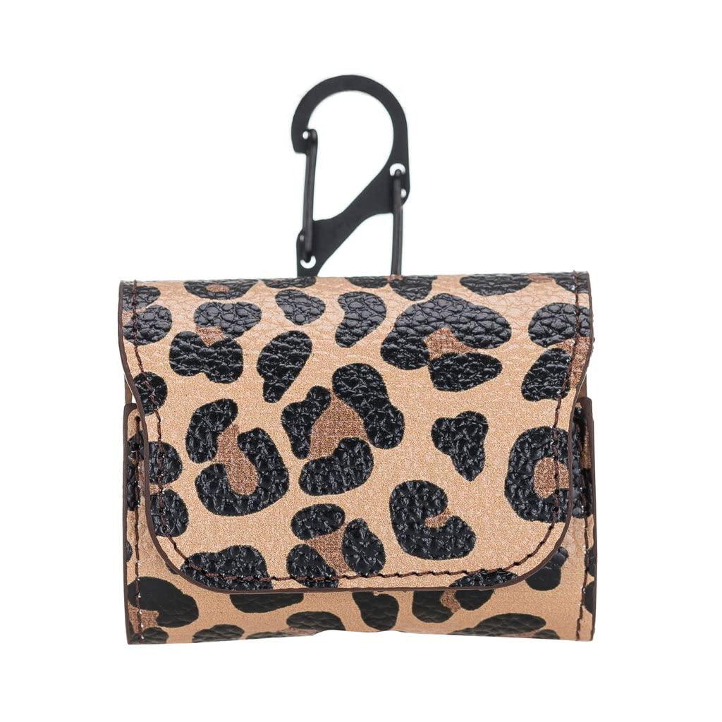 HARDISTON HARDISTON Genuine Leather Handmade Apple AirPods Pro - Soft Case with Keychain Clip - Support Wireless Chargers - Compatible with AirPods Pro (Leopard)