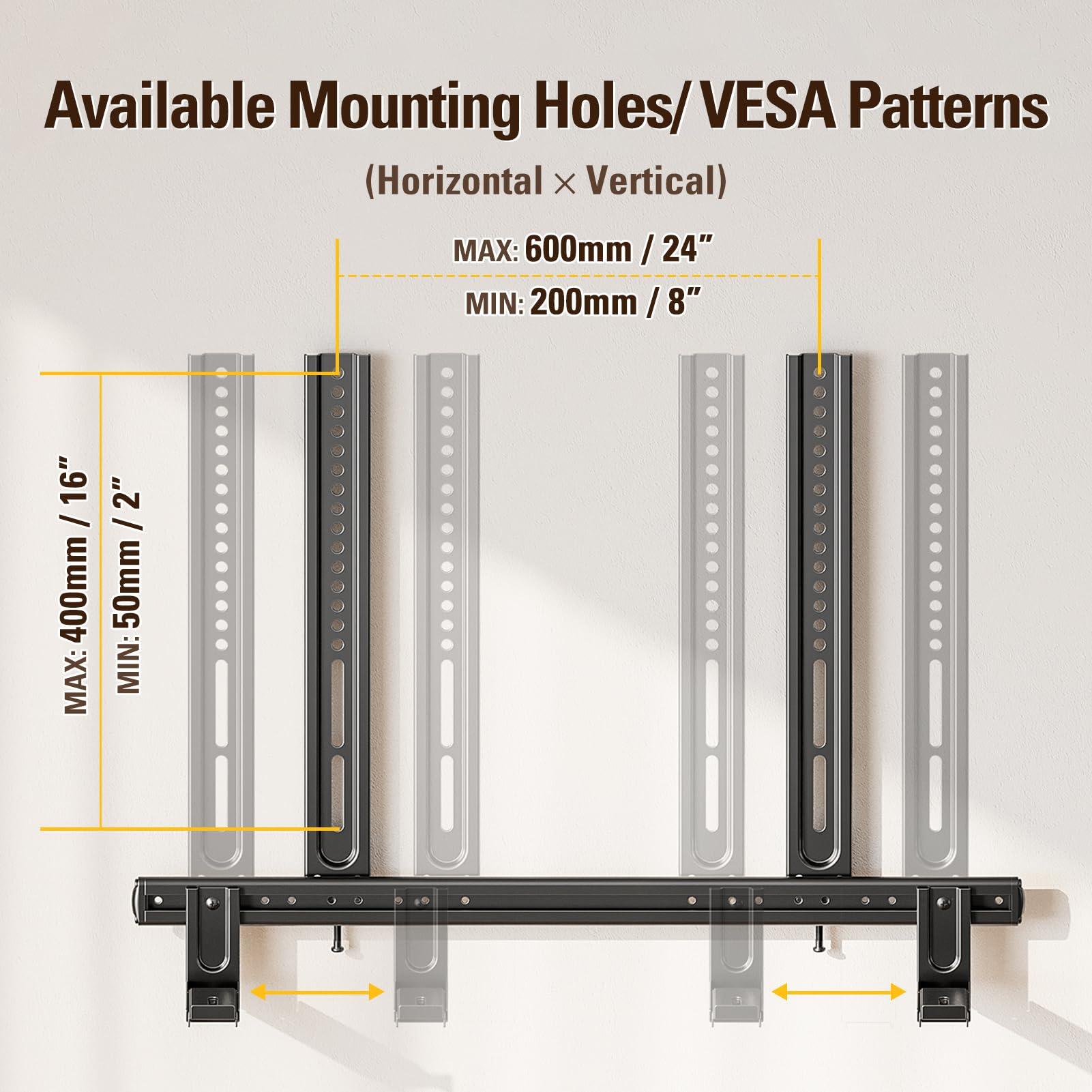 Mounting Dream Mounting Dream Soundbar Mount, Heavy Duty Soundbar Wall Mount for Most Sound Bars With Hole/Without Hole Up to 26.5 LBS, Soundbar Bracket Height Adjust, No-Slip Base Holder Extends 3.44-6.06, MD5428
