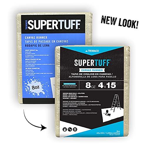 Trimaco Trimaco 58908 SuperTuff 8 oz Premium Contractor Grade Heavyweight Canvas Drop Cloth, 4-feet x 15-feet