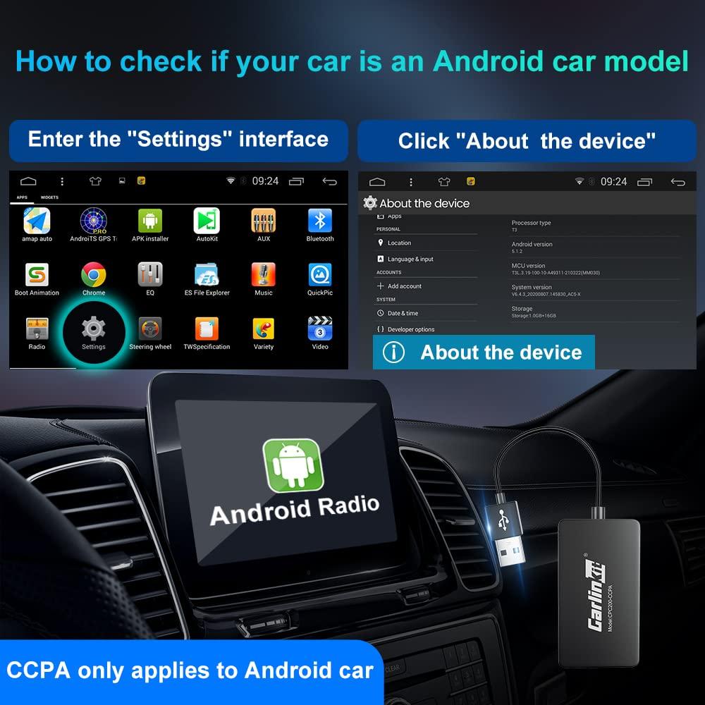 Carlinkit CarlinKit Wireless CarPlay USB Adapter Only Compatible with Android car radios. only for Android Version 4.4.2 or Above. APK Must be Successfully Installed Before use. Model:CPC200-CCPA
