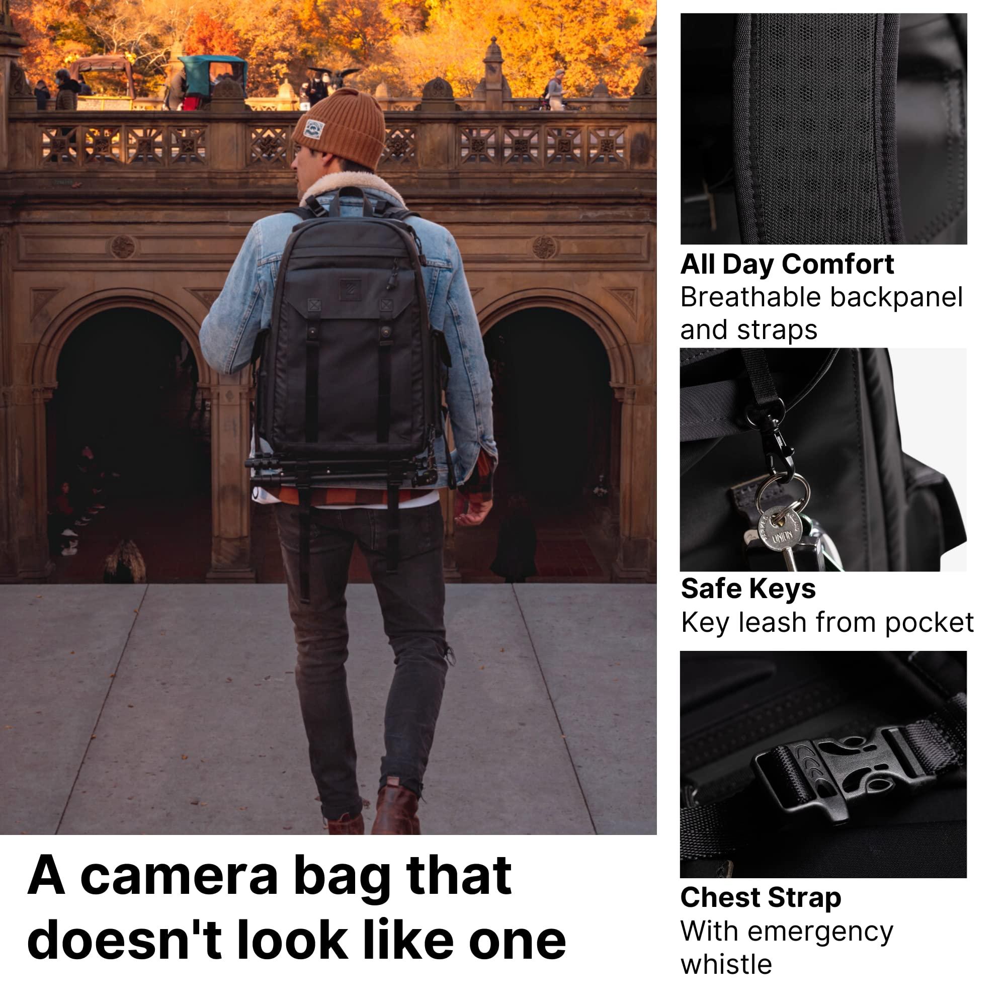 Langly Langly Large Camera Backpack for Photographers: the Multi Globetrotter -Large Customizable Camera Bag Interior for Your Camera and 10 Lenses with a 16" Laptop Pocket