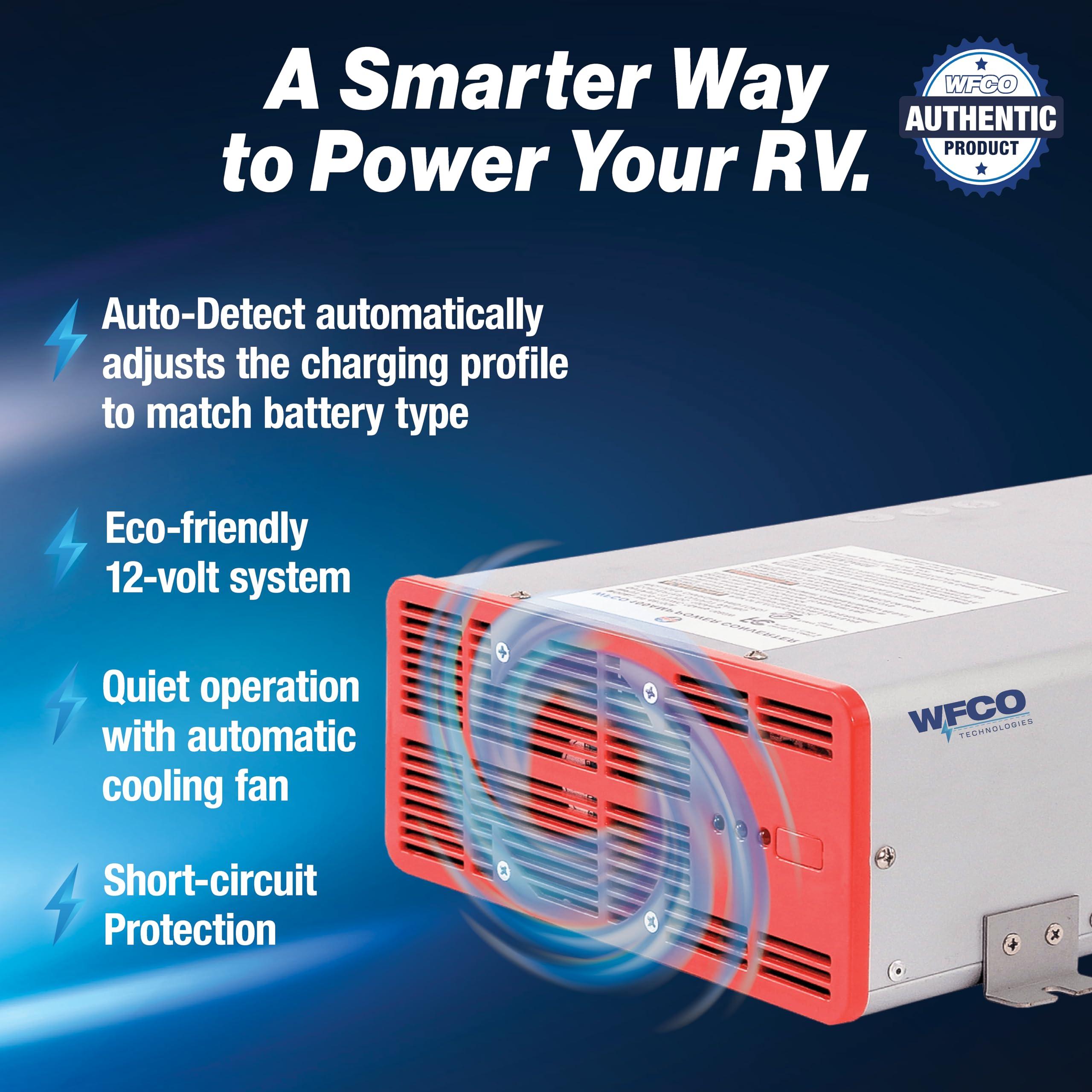 WFCO WFCO WF-68100A-AD WF-6800 Series Deck-Mount Converter Charger - 100 Amp , Gray