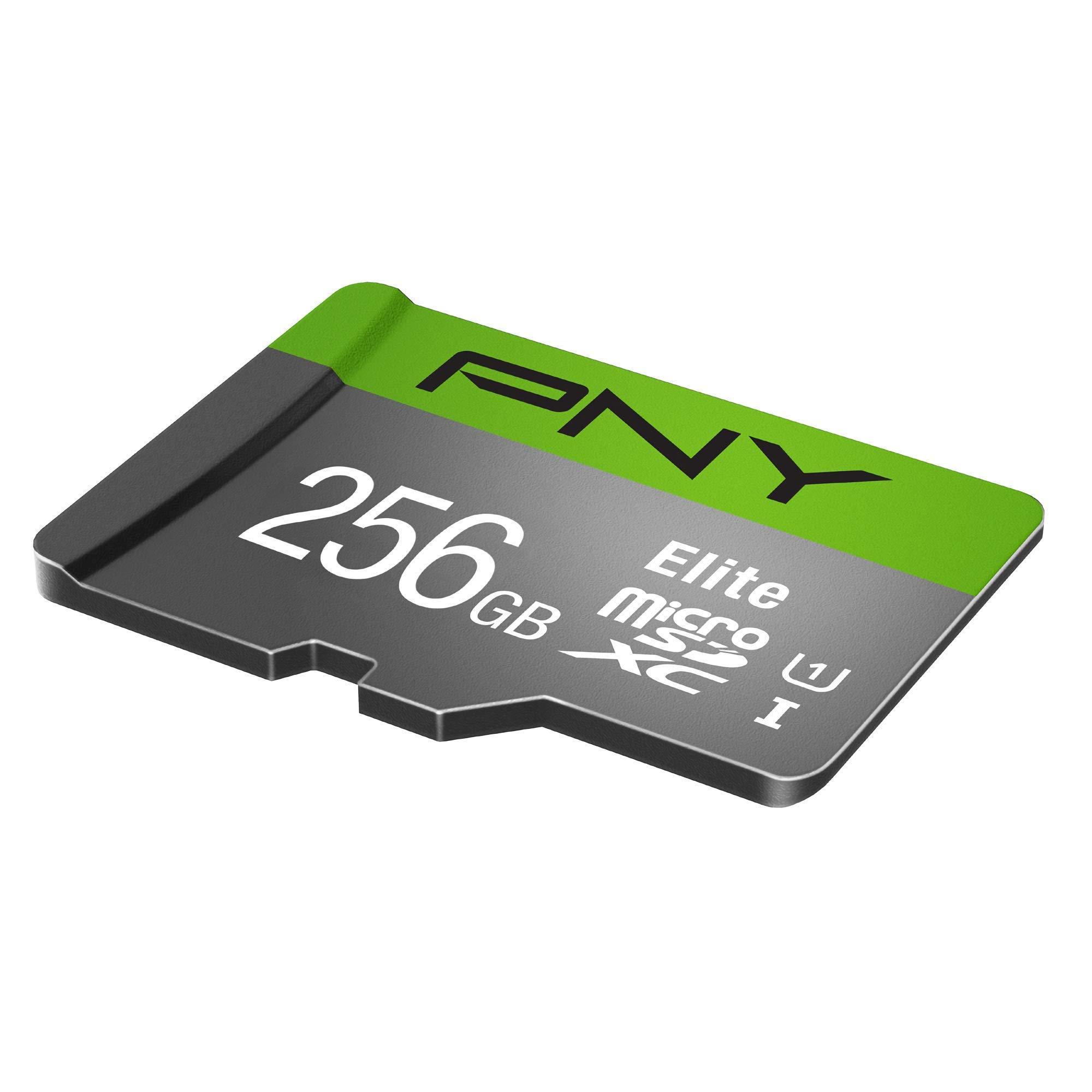PNY PNY 256GB Elite Class 10 U1 MicroSDXC Flash Memory Card, Up to 100MB/S Read Speed