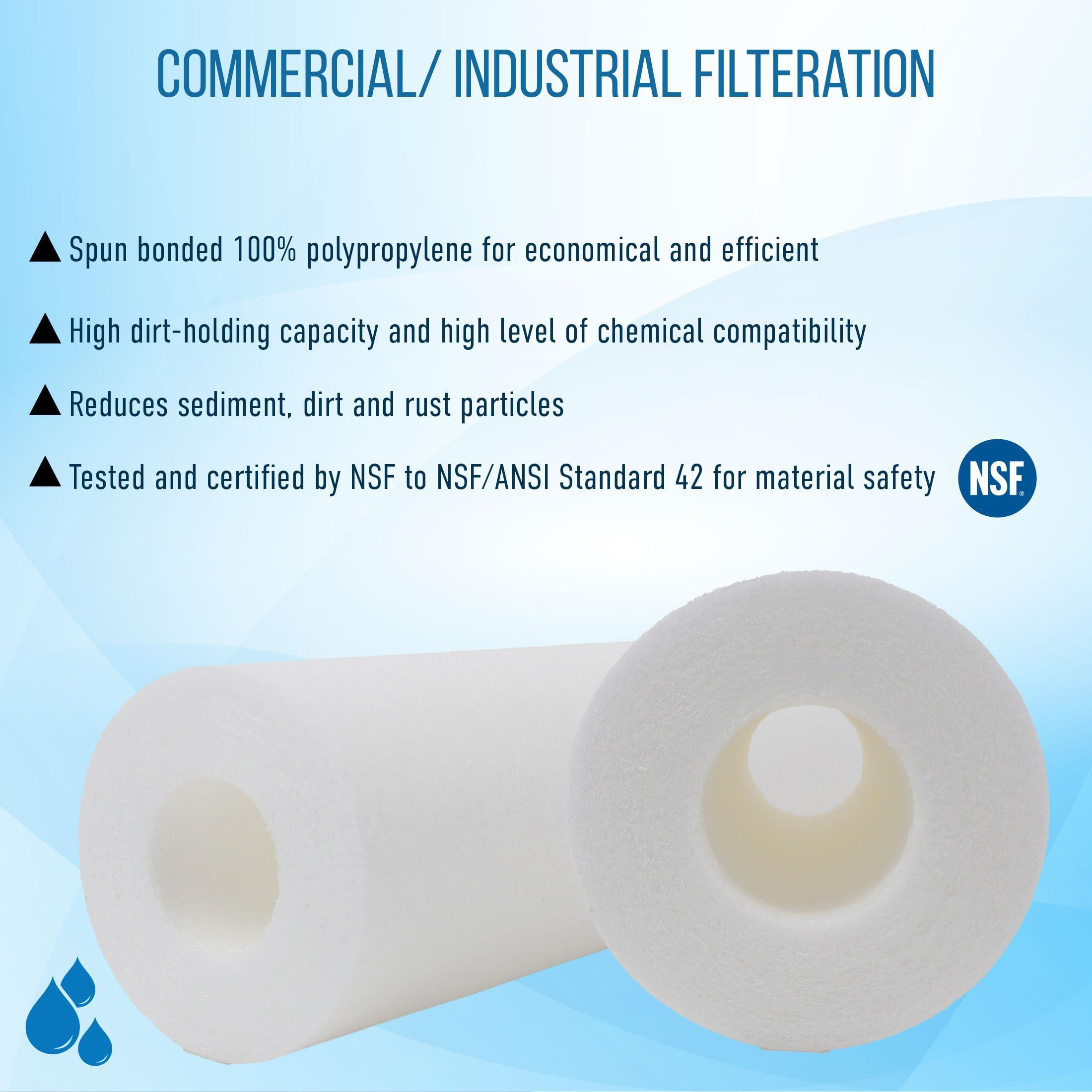 Neo-Pure Neo-Pure MB-25098-05 5-Micron Polypropylene Sediment Depth Filter for Water Filtration Systems, Compatible with 10\" Standard Housings, Removes Dirt, Sand, and Rust