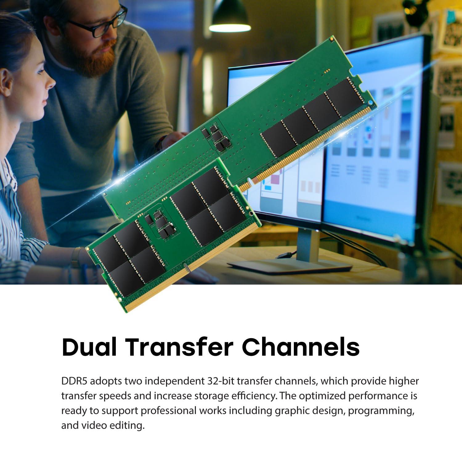 Transcend Transcend 16GB DDR5 5600 U-DIMM 1Rx8 1.1V, RAM, Desktop Memory Module - JM5600ALE-16G
