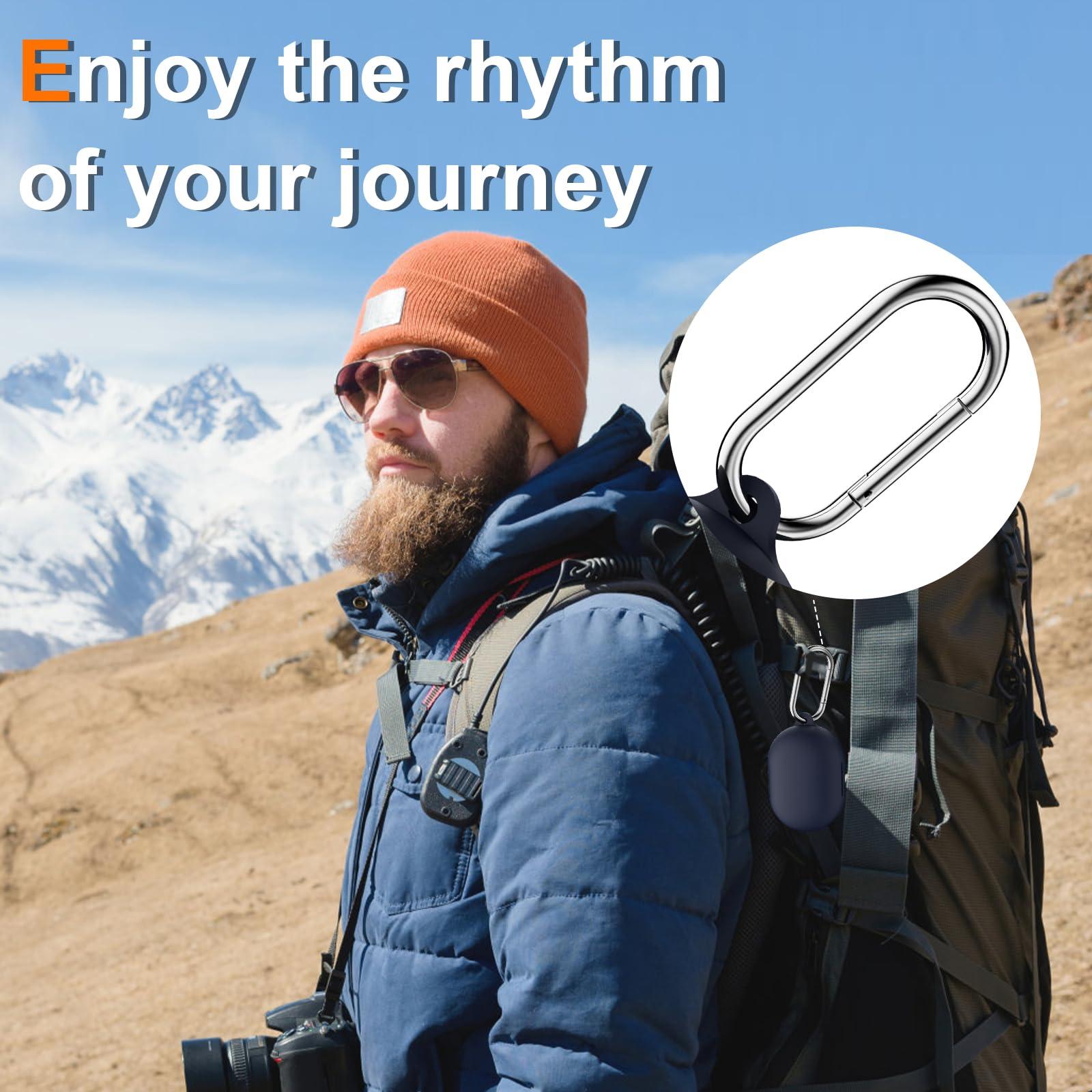 LDSXAY LDSXAY Compatible with Bose New QuietComfort Earbuds Case Cover, Soft Silicone Shockproof Protective Skin Case for Bose New QuietComfort Earbuds 2024 with Carabiner, Front LED Visible (Dark Blue)