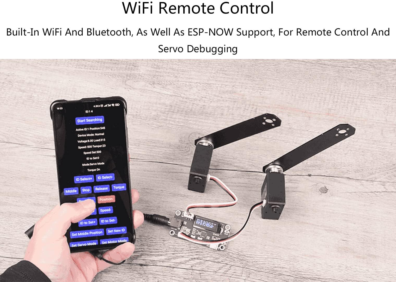 waveshare waveshare ESP32 Servo Driver Expansion Board, Built-in WiFi and Bluetooth 6~12V Voltage Input UART Serial Bus Control Allows Controlling up to 253 SC, ST Series Serial Bus Servos Simultaneously