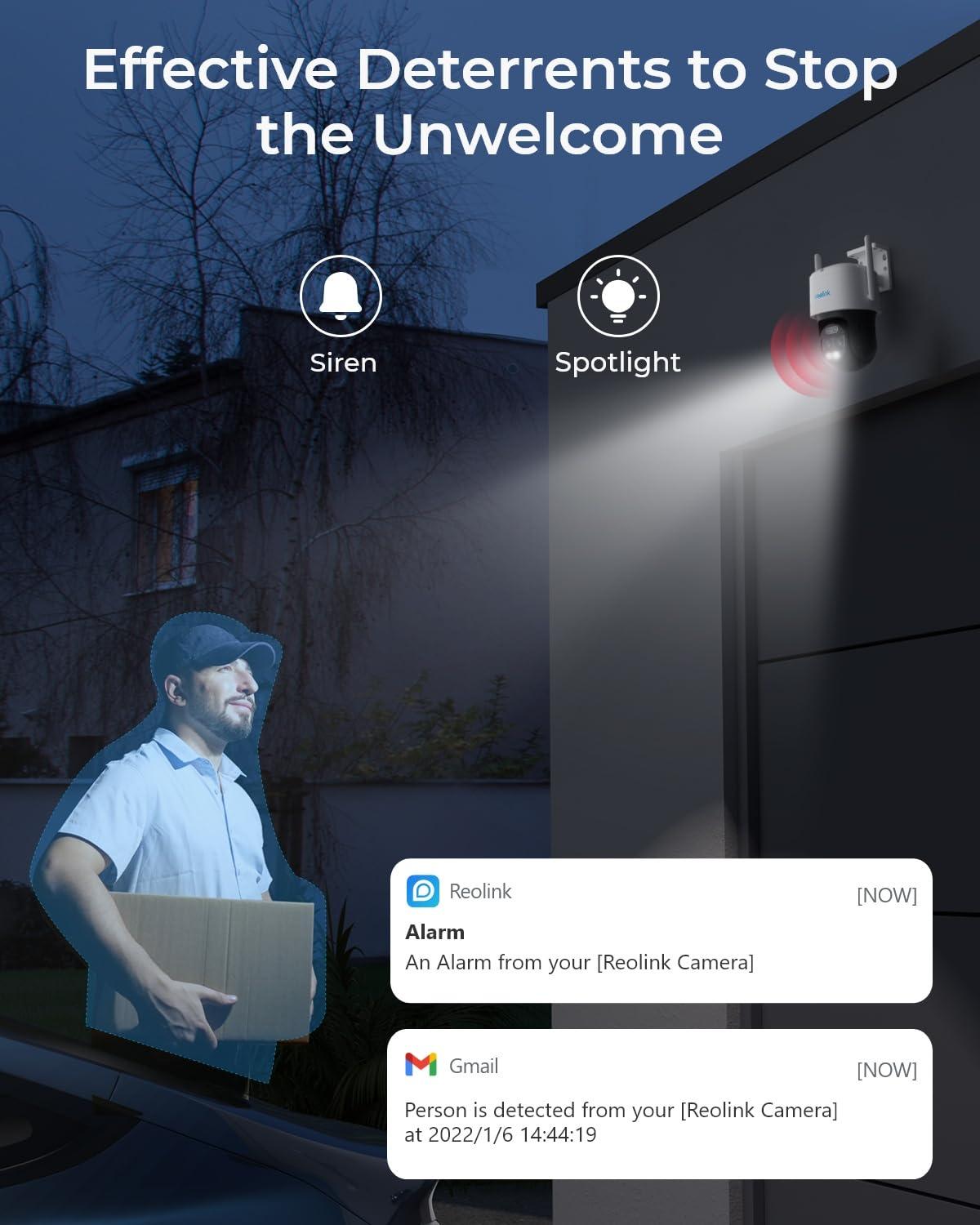 REOLINK REOLINK 4K PTZ Camera System, 3pcs Dual-Lens PTZ WiFi Camera with 6X Hybrid Zoom, 1pc 12CH WiFi NVR with 2TB HDD Pre-Installed