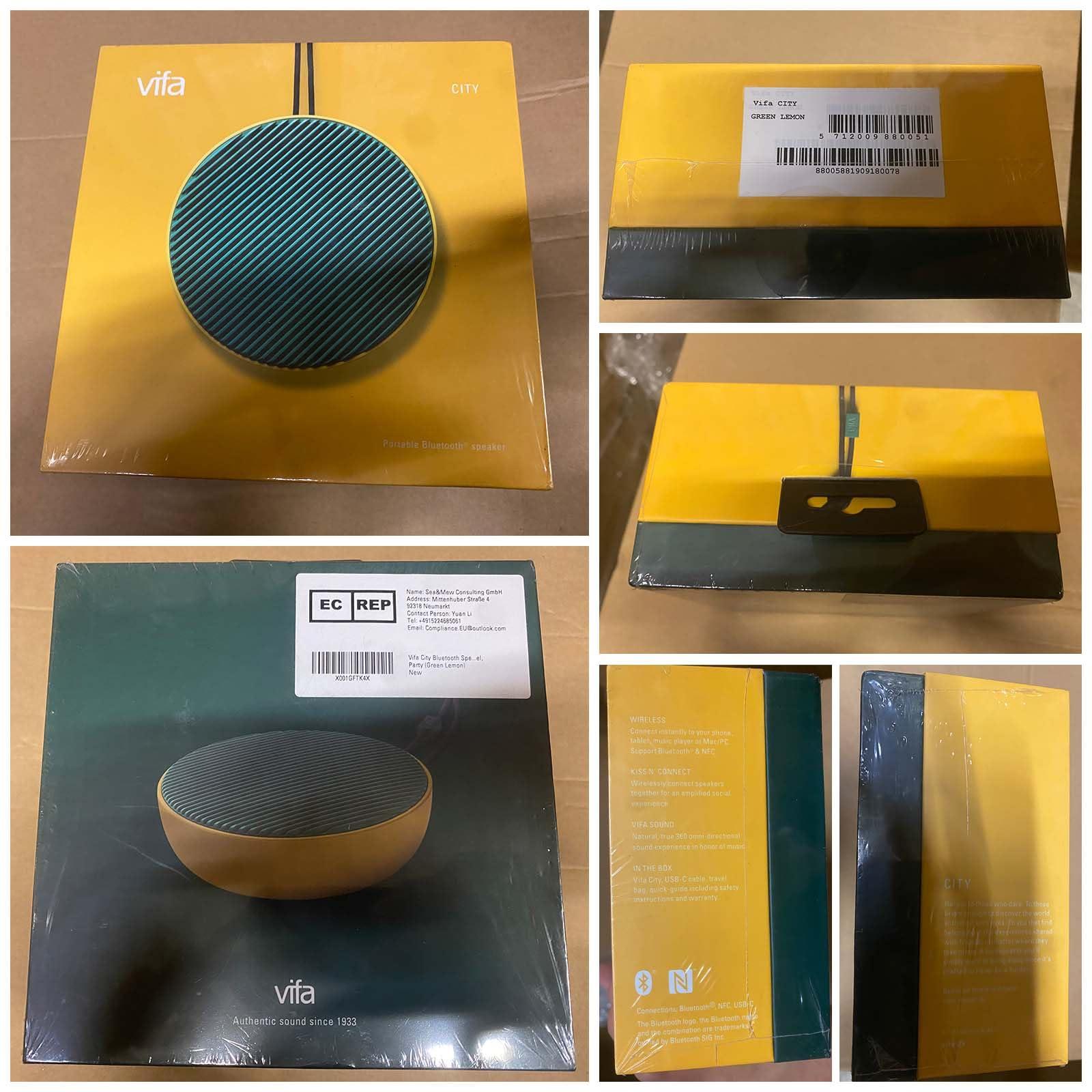 Vifa Vifa City Bluetooth Speaker, Portable Wireless Loudspeaker, Bluetooth 5.0 / Dual Pairing / IPX4 Waterproof, HiFi Audio & Built-in Mic Mini Speakers for Travel and Party (Sage Green)