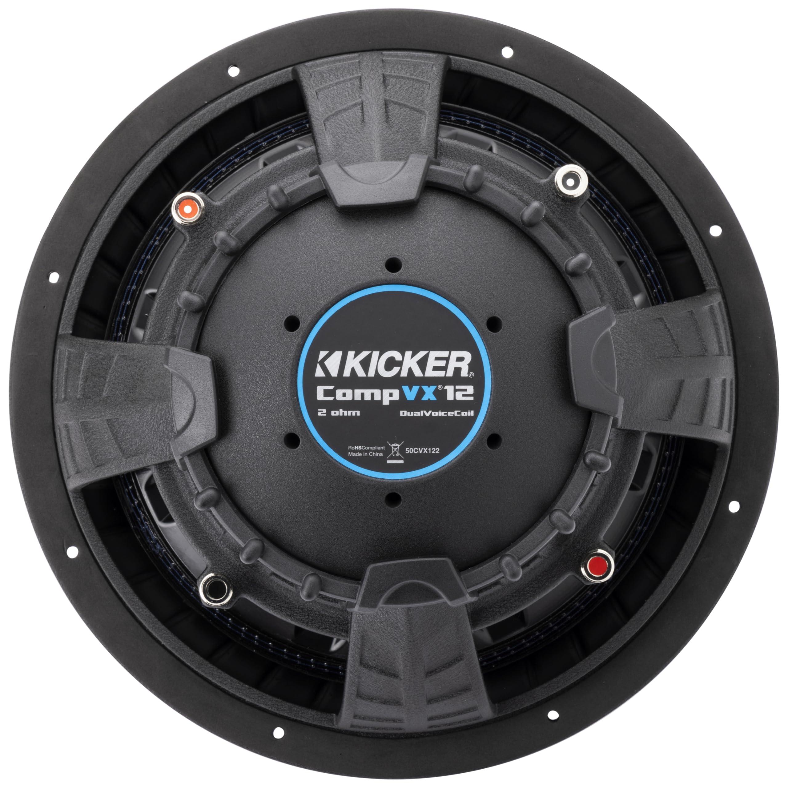 KICKER Kicker 50CVX124 CompVX 12-Inch Subwoofer, Dual 4-Ohm