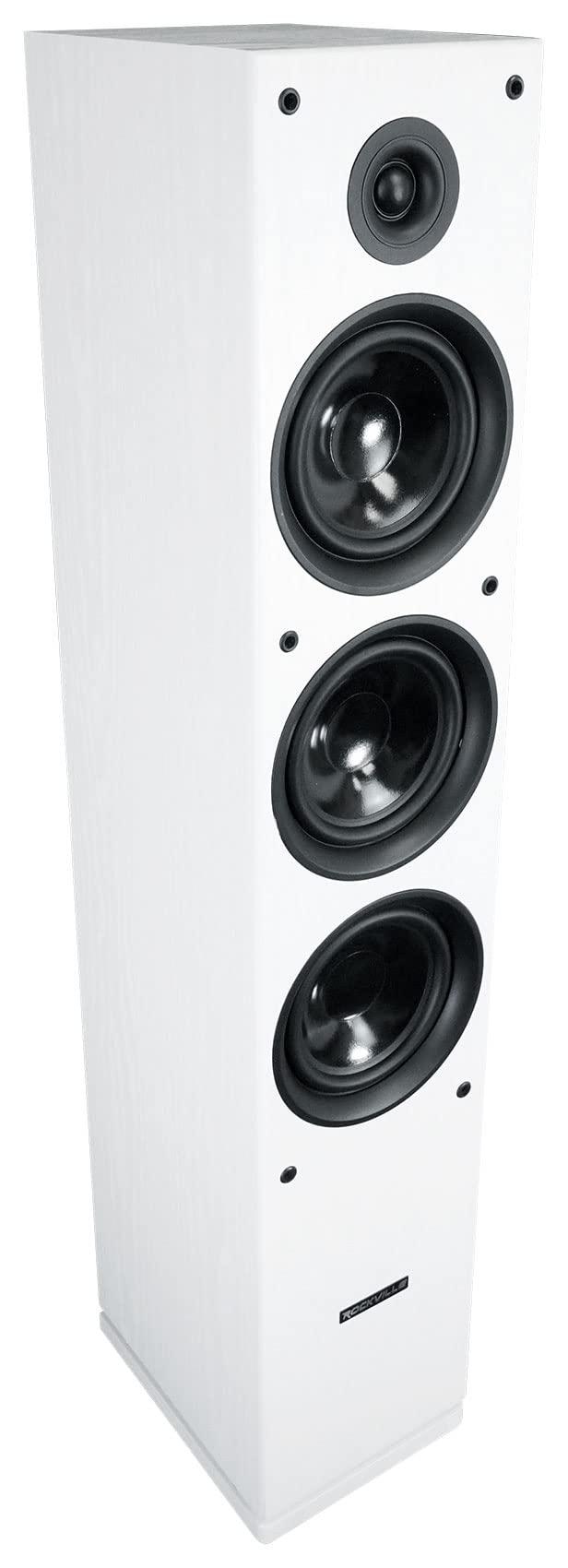 Rockville Rockville (2) RockTower 64W White Home Audio Tower Speakers Passive 4 Ohm