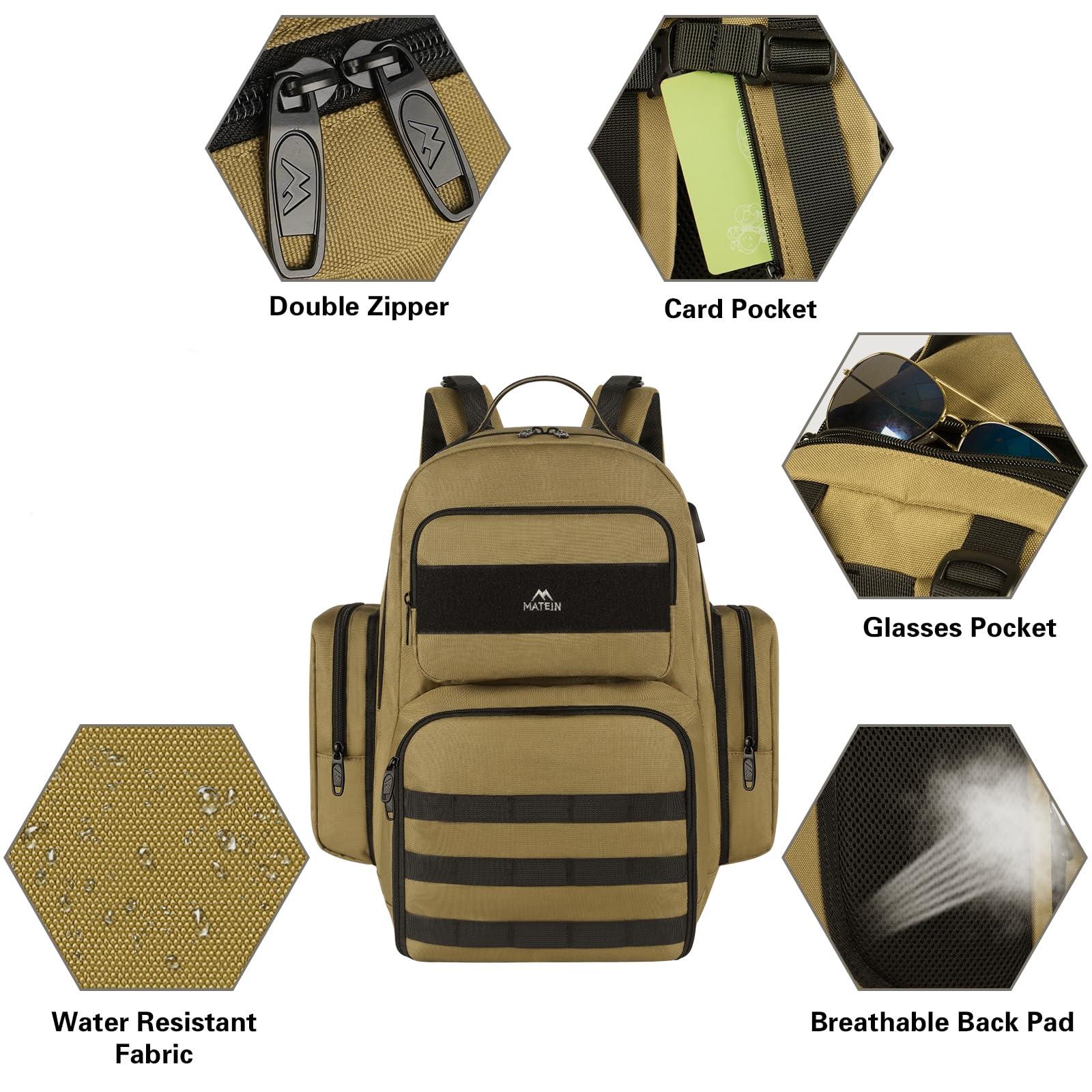 MATEIN MATEIN Lunch Backpack for Men, 15.6 Inch Travel Laptop Backpack Insulated Cooler Bag Lunch box Rucksack with USB Charging Port, Extra Large Water Resistant College Work Computer Daypack Gifts for Men