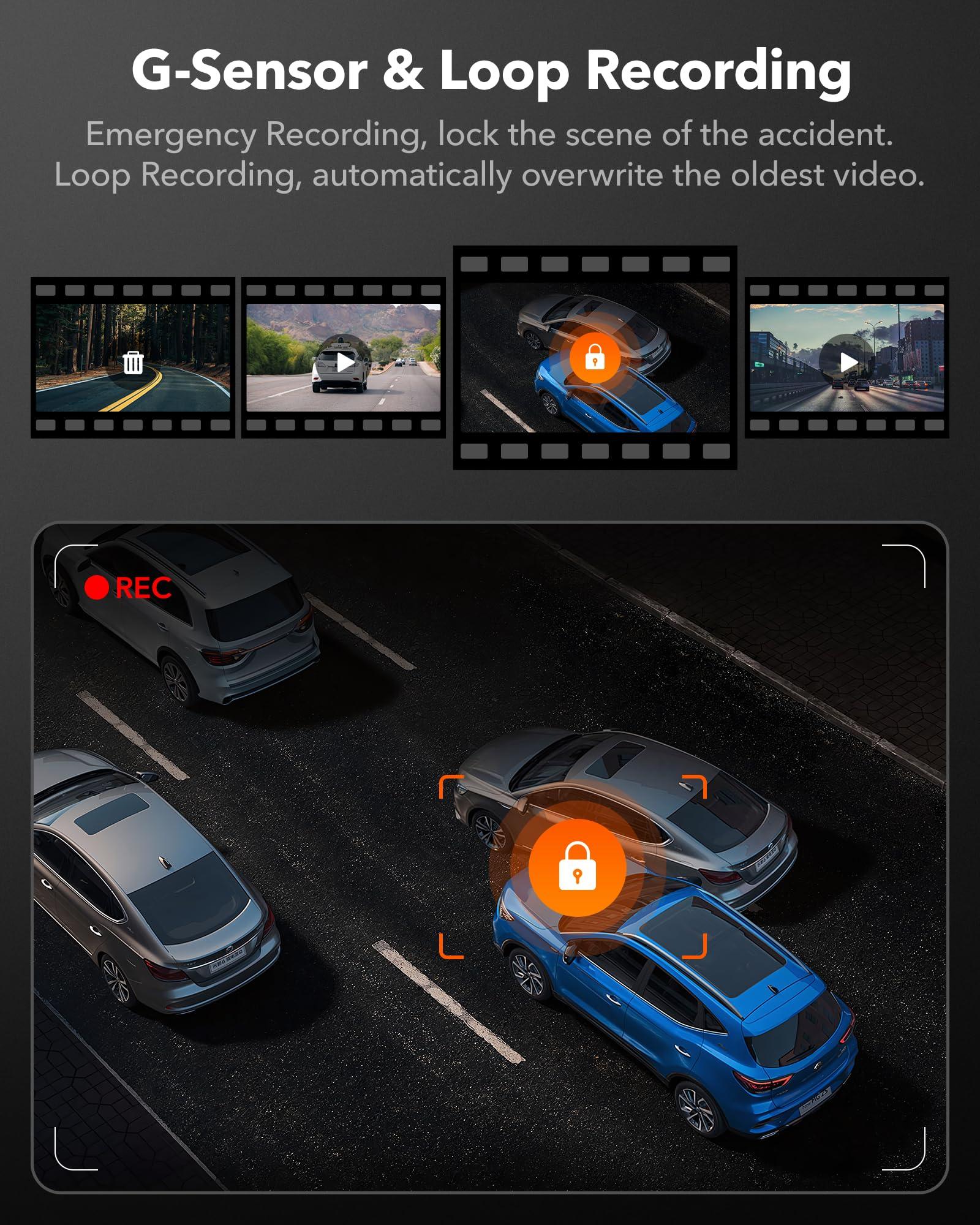 WOLFBOX [ i07 3 Channel Dash Cam+Multi Hardwire Kit ]