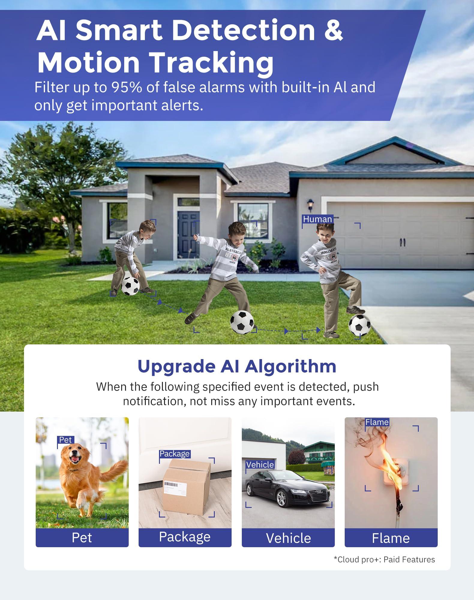 Hugolog Hugolog 2K Light Bulb Security Cameras Wireless Outdoor-2.4GHz Cameras for Home Security Indoor with AI Motion Detection,Clear Color Night Vision,360Auto Tracking,Siren Alarm,24/7 Recording