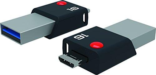 Emtec EMTEC Mobile & Go 2 in 1 Flash Drive with USB 3.0 and Micro-USB, 16 GB