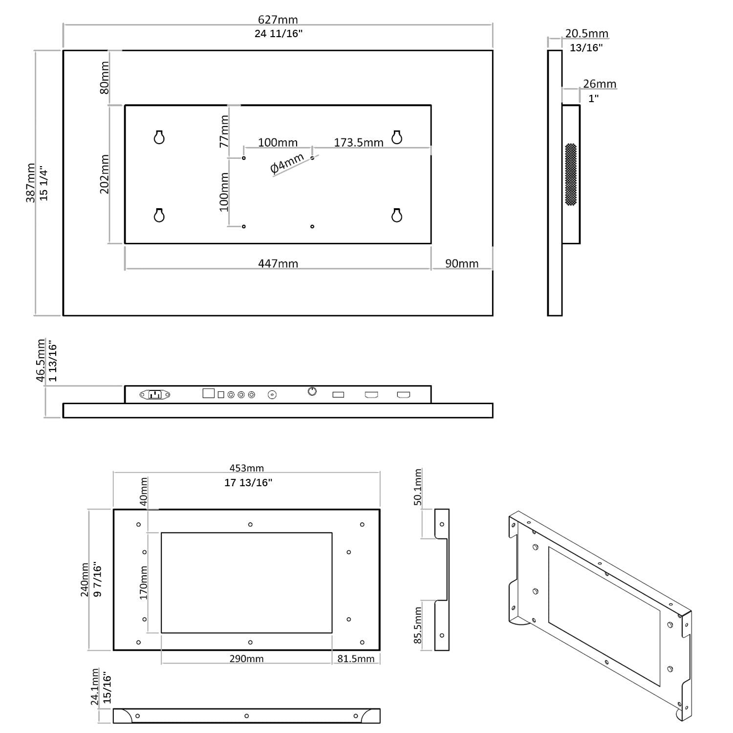 Soulaca Soulaca 27 inches Full Touchscreen Smart Mirror LED Television for Bathroom Shower SPA IP65 Waterproof TV ATSC Tuner Hotel