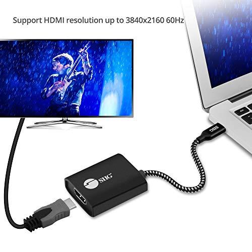 SIIG SIIG USB C to HDMI Adapter 4K for Mac OS, Type-C to HDMI Adapter [Thunderbolt 3], Compatible with MacBook Pro 2019/2018/2017, MacBook Air, Galaxy, Pixelbook and More with 60W PD (CB-TC0811-S1)