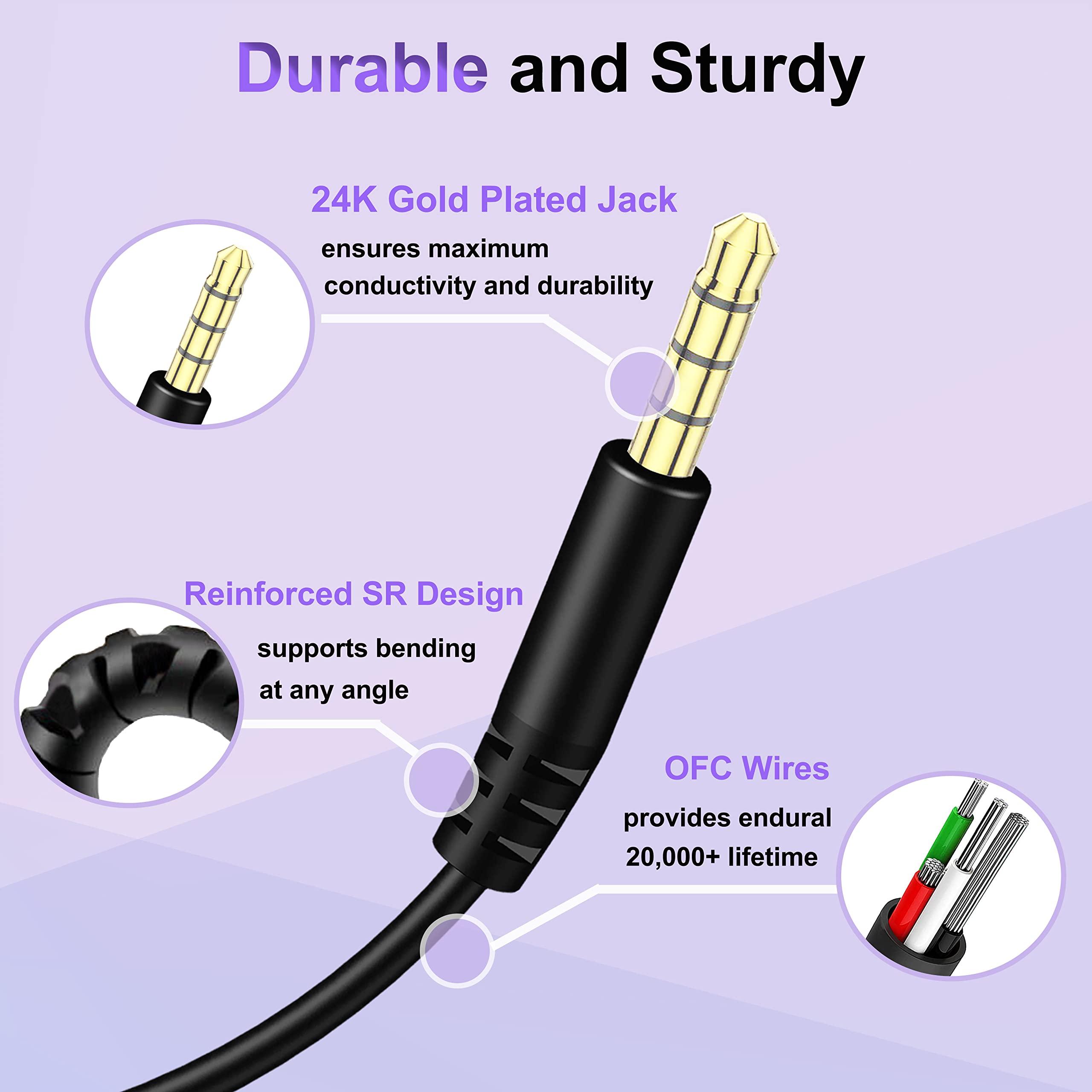 Callez Replacement Audio Cable for Bose Headphones Cord Wire 3.5mm to 2.5mm Compatible with Bose 700 Quietcomfort 25 QC25 35 QC35 QC35II 45 QC45 JBL Tune 710BT 660NC 760NC with in-line Mic & Volume Control