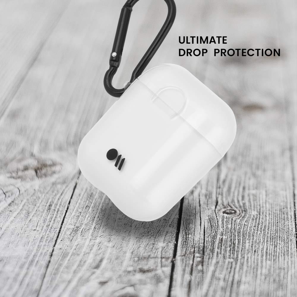 Case-Mate Case-Mate - Airpods Case - Clear - Compatible Apple AirPods Series 1 & 2 - Clear w/Black Carabineer, One Size