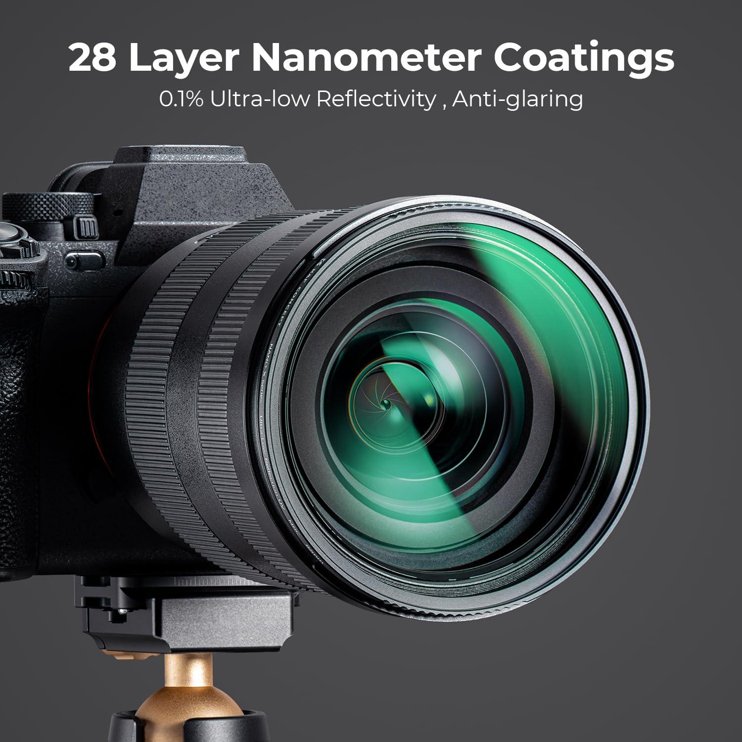 K&F Concept K&F Concept 58mm Ultra-Low Reflectivity MCUV Lens Protection Filter 28 Multi-Layer Coatings Ultra-Slim HD Waterproof Scratch Resistant Lens UV Filter (Nano-X Series)