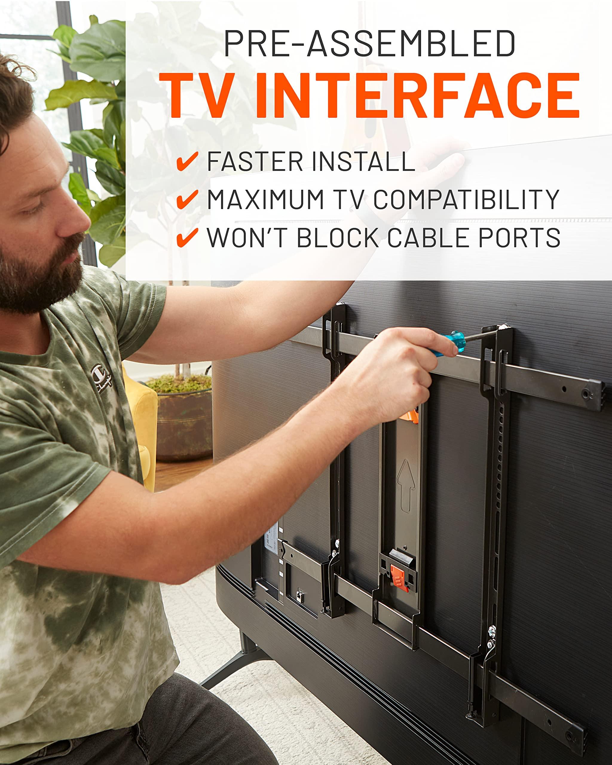 ECHOGEAR ECHOGEAR XL Full Motion TV Wall Mount - Universal Bracket for Big TVs Up to 90" - Smooth Articualtion Plus Easy 3 Step Install with Pre-Assembled TV Interface - Ideal for OLED & QLED TVs