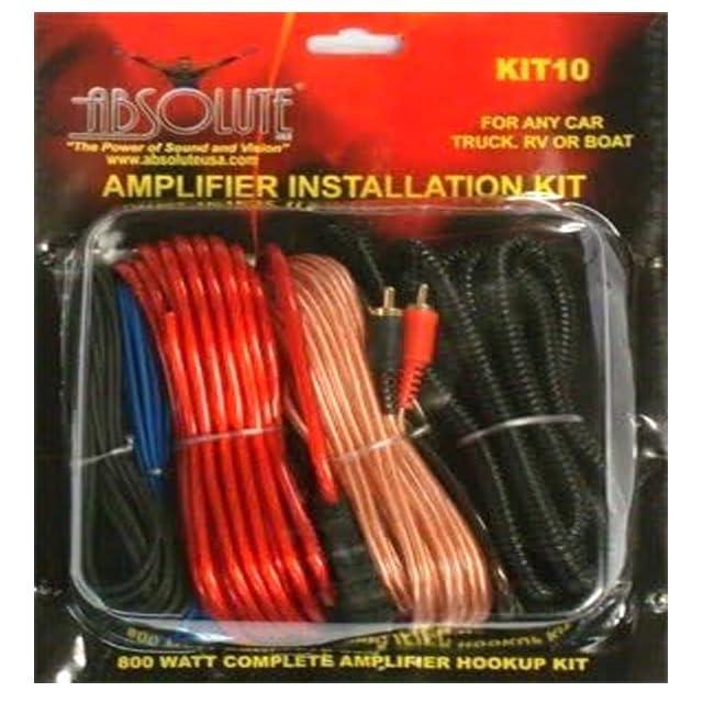 Absolute USA Alpine R2-A60F 4 Channel 600 Watt Class D Car Audio Amplifier & KIT10 Installation AMP Kit