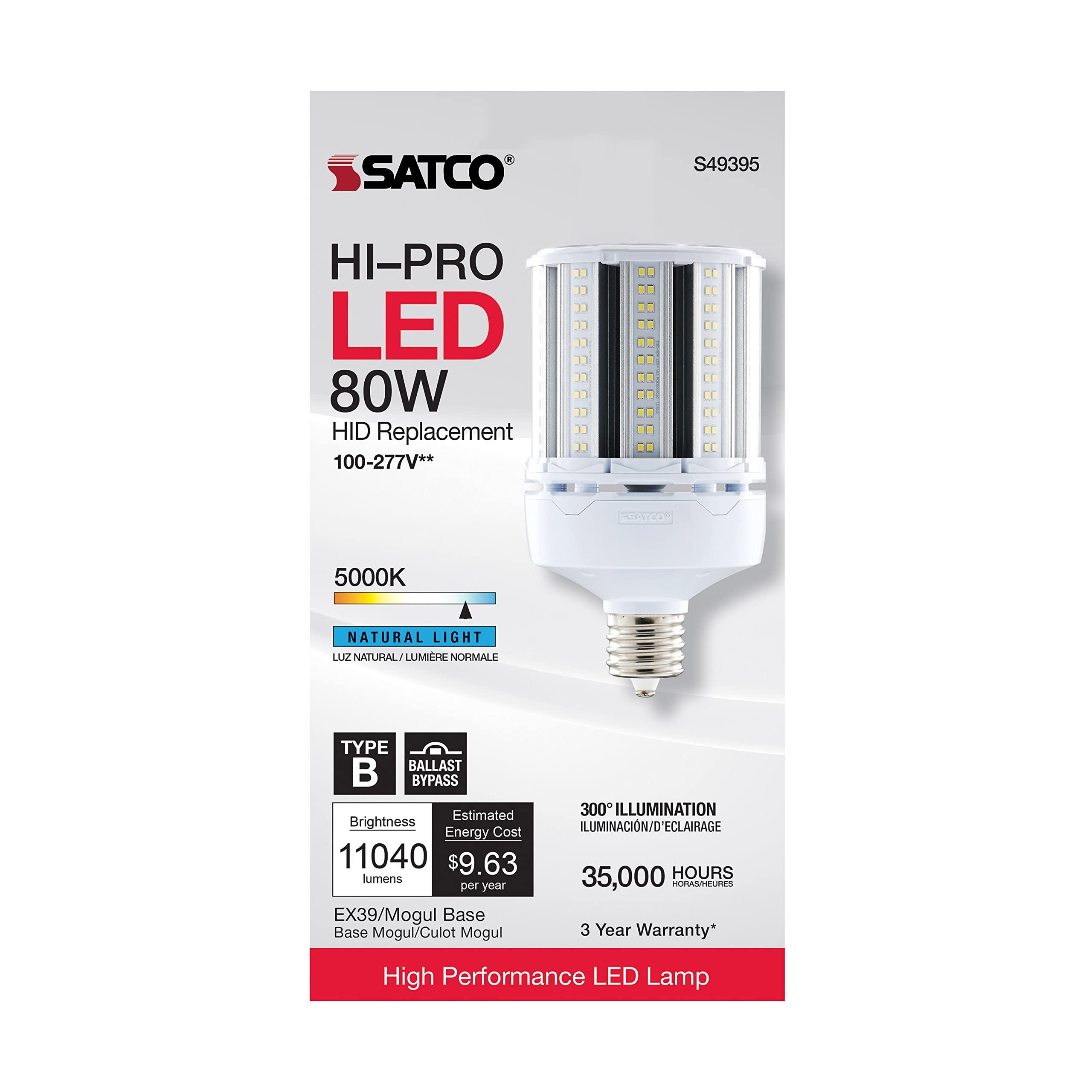 Satco Satco S49395 LED B11 Light Bulb, 80W, 11040L, 5000K, 35000 Hour Rating, Natural Light