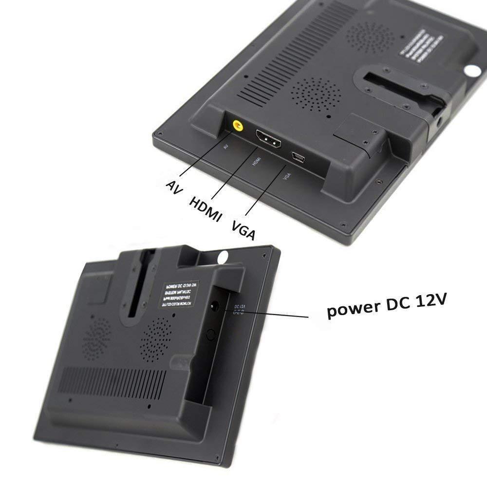 CAMECHO CAMECHO 9 Inch LCD Monitor HD Color Screen, 2 Video Input/HDMI/VGA, Support Car Backup, Mini PC Display, CCTV, Home Security, with Remote Control