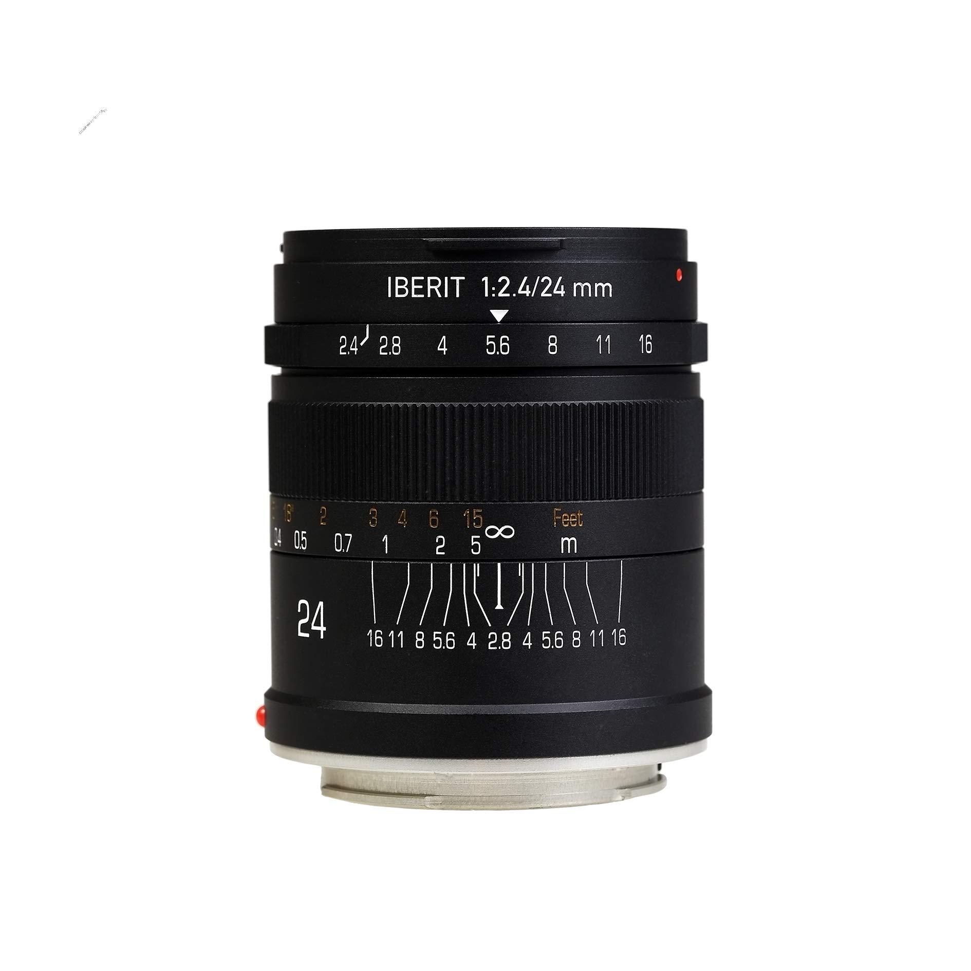 Kipon KIPON IBERIT 24mm F2.4 Full Frame Lens Compatible with Sony E Mount Mirrorless Camera (Black)