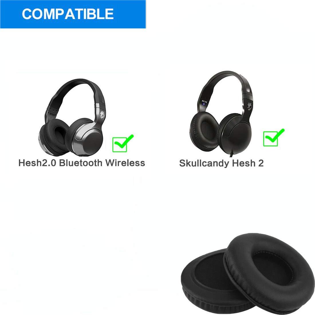 Lektuen Skullcandy Replacement Ear Pads Hesh 2 Replacement Ear Pads Ear Cushions Ear Cups Ear Cover Earpad Repair Parts for Skullcandy Hesh2.0 Bluetooth Wireless Headphones (Black)