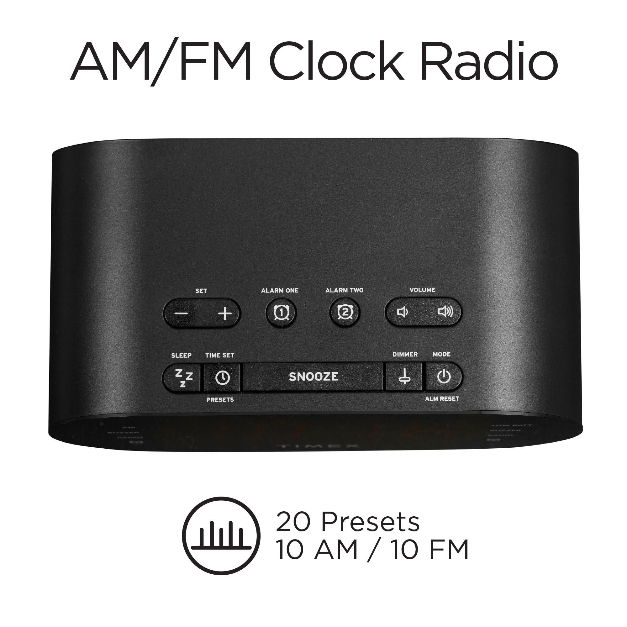 Timex Timex T231G AM/FM Dual Alarm Clock Radio with 1.2-Inch Display and Line-In Jack (Gunmetal)