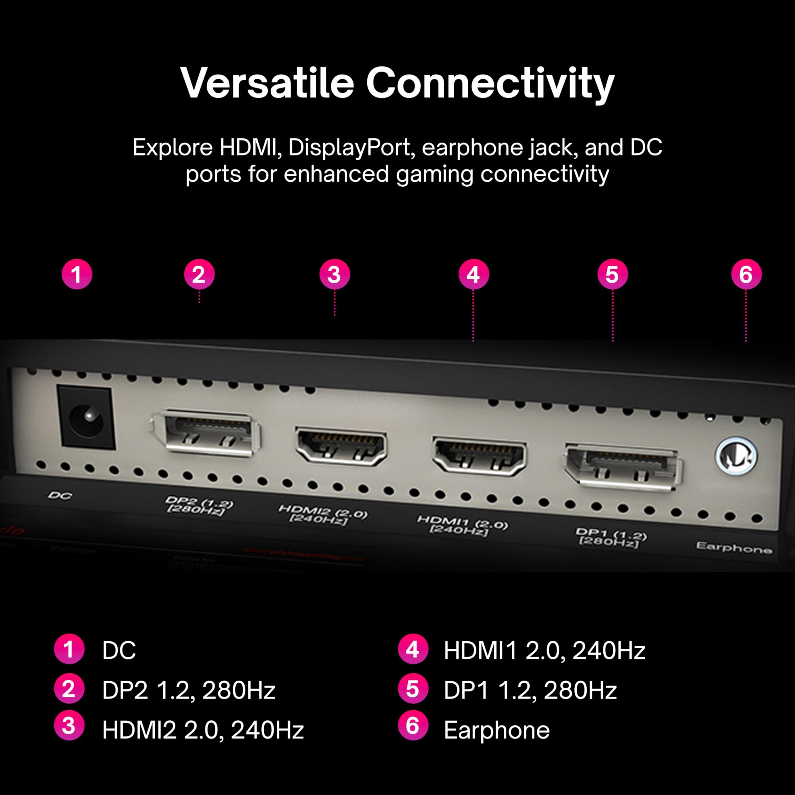 Pixio Pixio PX259 Prime 25 inch 280Hz (144Hz Supported) Refresh Rate FHD 1080p Resolution Fast Nano IPS Panel 1ms GTG Response Time Gaming Monitor with AMD FreeSync Premium