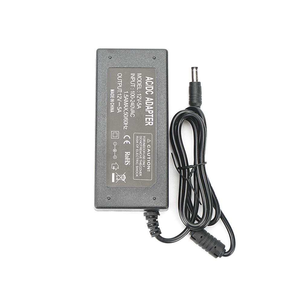 Velain 12V 5A Power Supply Adapter, AC100-240V to DC12V Converter Transformer with 5.5x2.5mm DC Output Jack for LED Strip Light,Wireless Router,ADSL Cats,Security Cameras