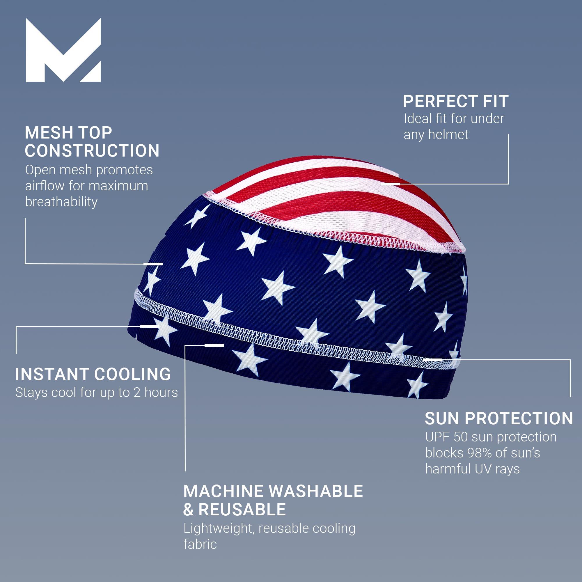 MISSION MISSION Cooling Helmet Liner, USA Flag - Lightweight & Breathable - Cools Up to 2 Hours - UPF 50 Sun Protection - Machine Washable