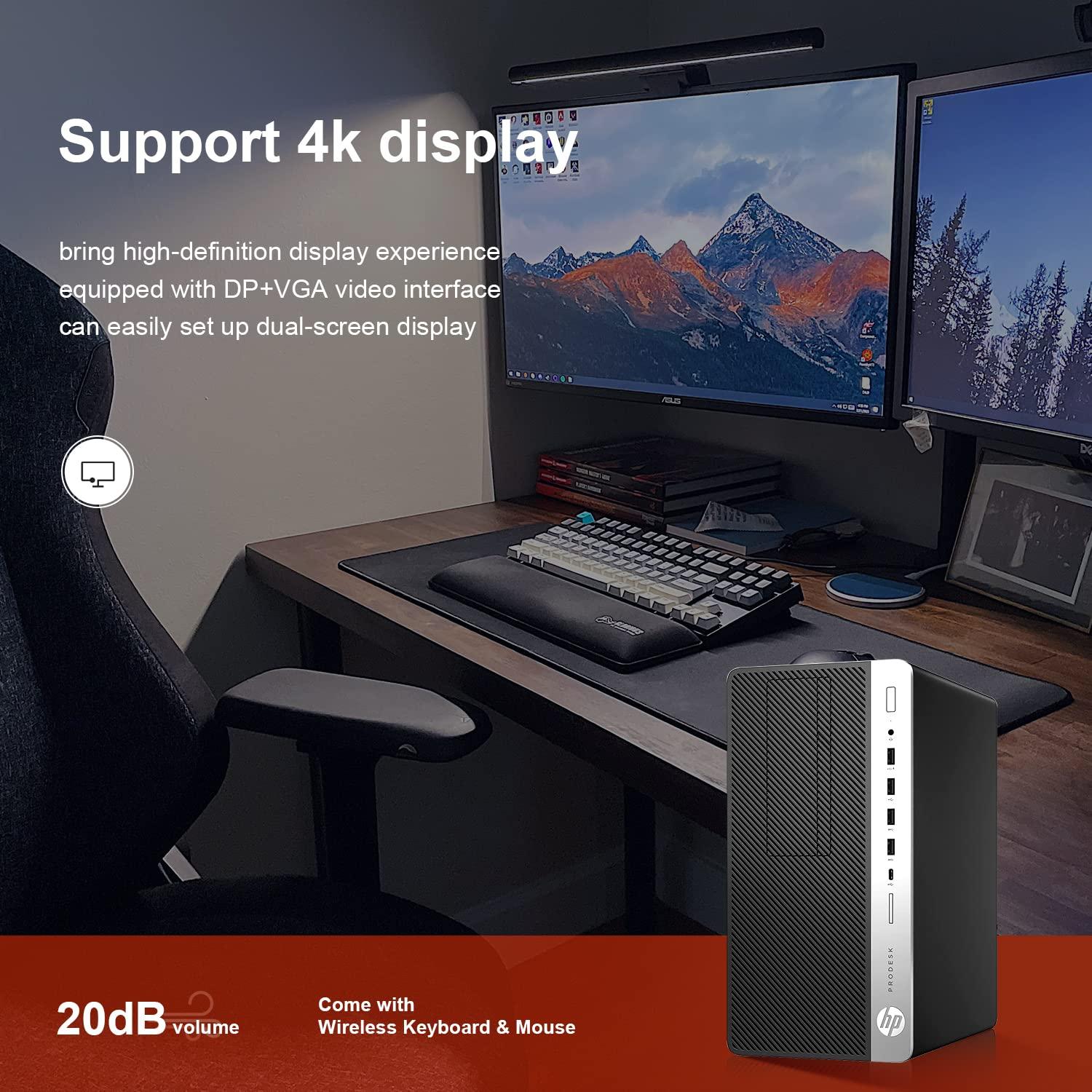 HP HP ProDesk 600 G3 Mini Tower Desk top PC i7-7700 Up to 4.20GHz 32GB RAM 1TB SSD + 1TB HDD HDMI Built in Wi-Fi & BT DVD-RW Dual Monitor Support Wireless Keyboard & Mouse Windows 11 Pro (Renewed)