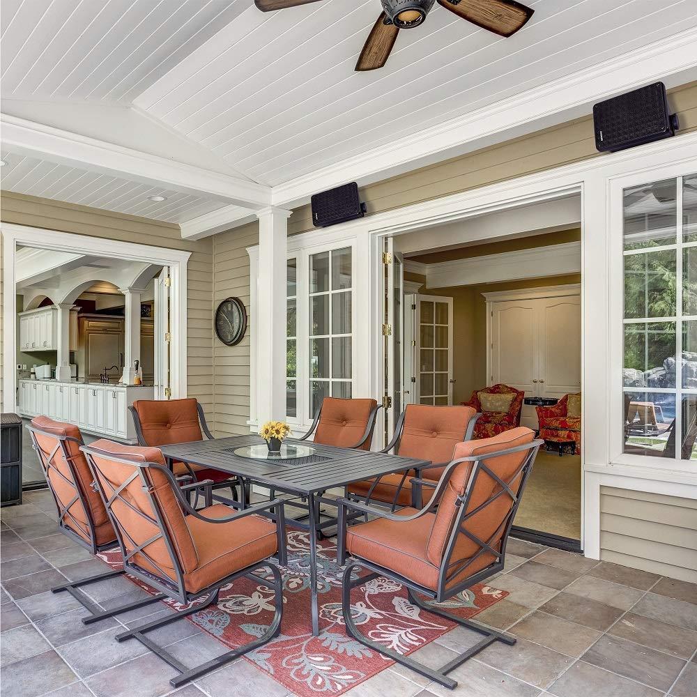 KICKER KICKER KB6 2-Way Full Range Indoor Outdoor Speakers (Pair) | Weatherproof Speakers for Patio Sunroom Garage Poolside in-Home | 6.5 inch woofer, 2x5 inch Horn Tweeter | Quick Mounting System (Renewed)