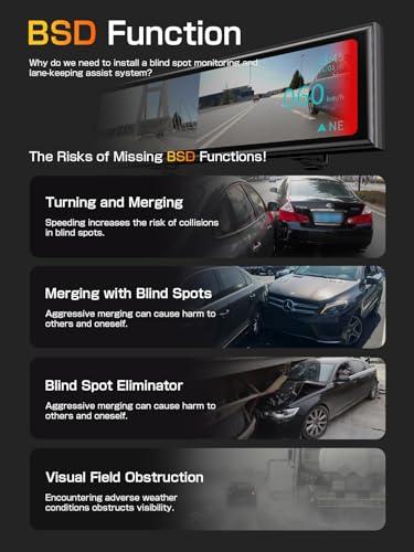 AKEEYO Super Night Vision Rear View Mirror Camera with F1.0 Aperture LensAI Vision RadarBSD HDR/WDRTouch Screen Smart Mirror Dash Cam, Free 32GB Card & GPS,12\" Backup Camera AKEEYO NV-X