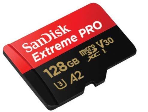 SanDisk SanDisk 128GB Micro SDXC Memory Card Extreme Pro Works with GoPro Hero 8 Black, Max 360 Action Cam U3 V30 4K Class 10 (SDSQXCY-128G-GN6MA) Bundle with 1 Everything But Stromboli MicroSD Card Reader