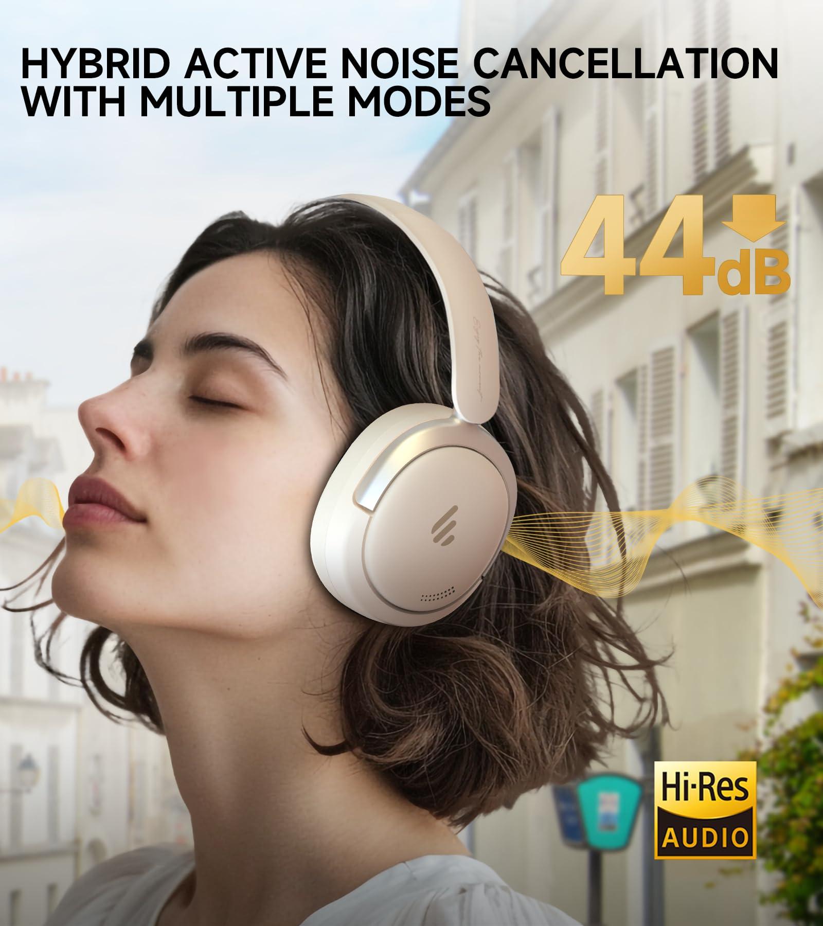 Edifier Edifier Atom Max Hybrid Active Noise Cancelling Headphones, Hi-Res Audio, AI Call Noise Cancellation, Foldable, 45H Playtime, Speed Charge, Wireless Over-Ear Headphones with Bluetooth 5.4, White