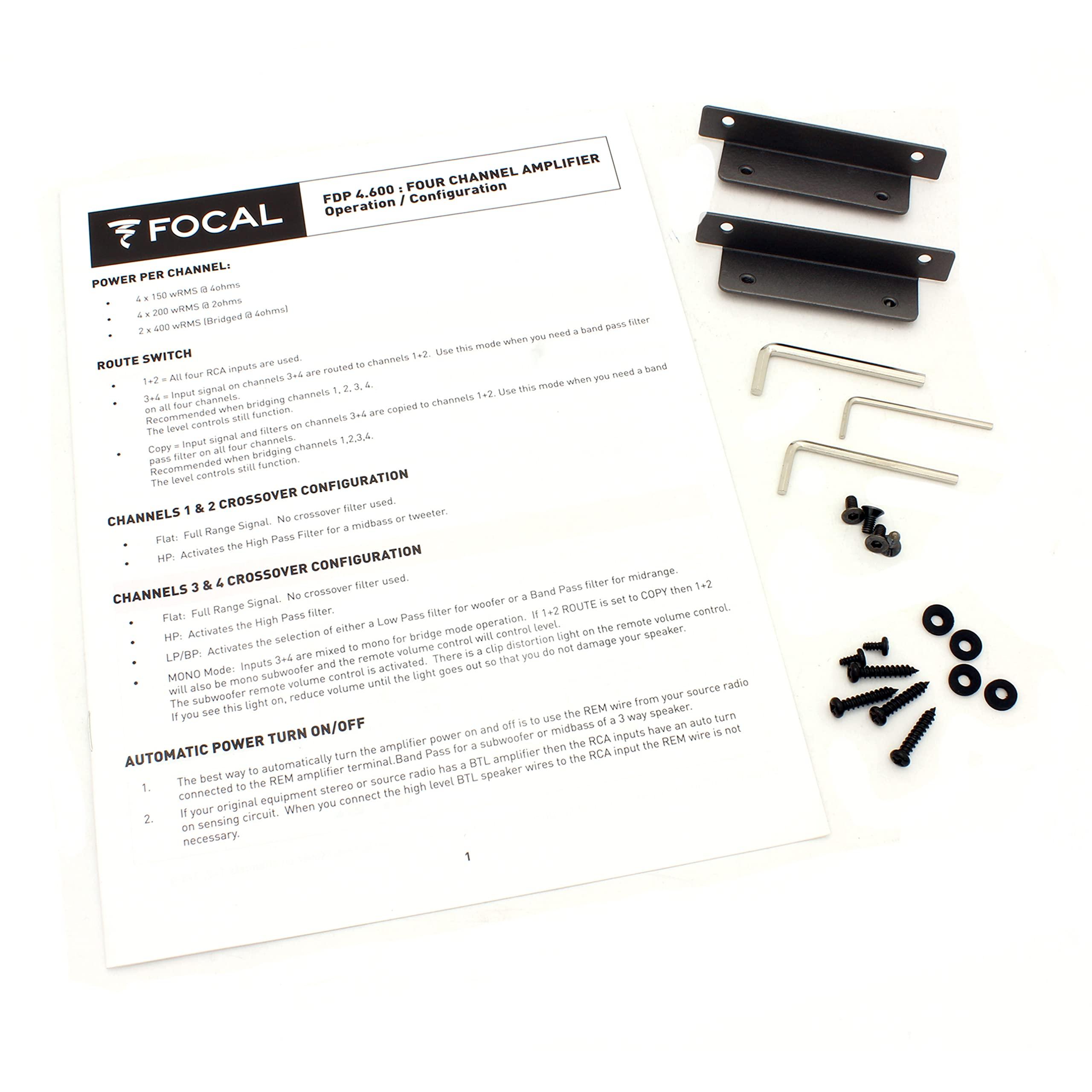 DirectNine Basics Focal FDP-4.600v2 4-Channel Full Range Class D Component Speakers Amplifier