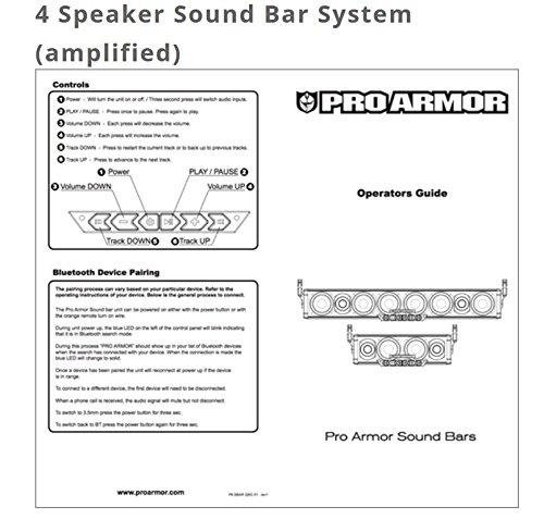 Pro Armor Pro Armor-AU51040 4 Speaker Bluetooth Sound Bar System , Black